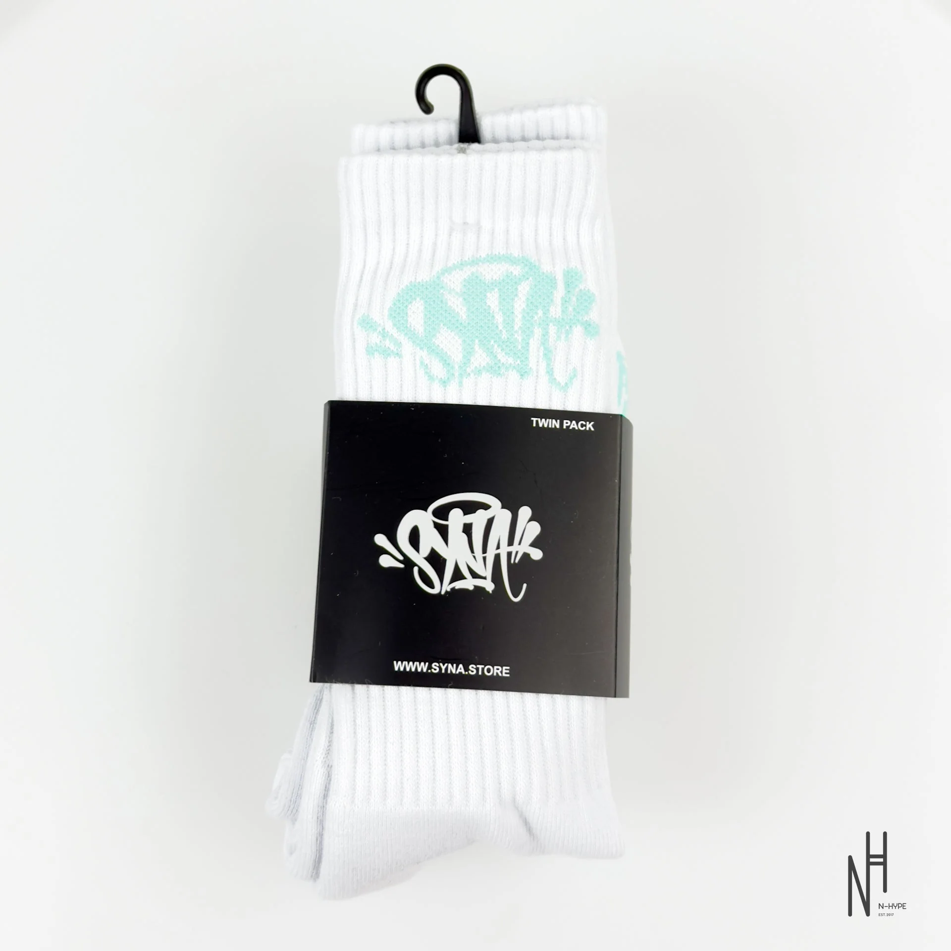 SynaWorld 2 Pack Socks White / Aruba Blue