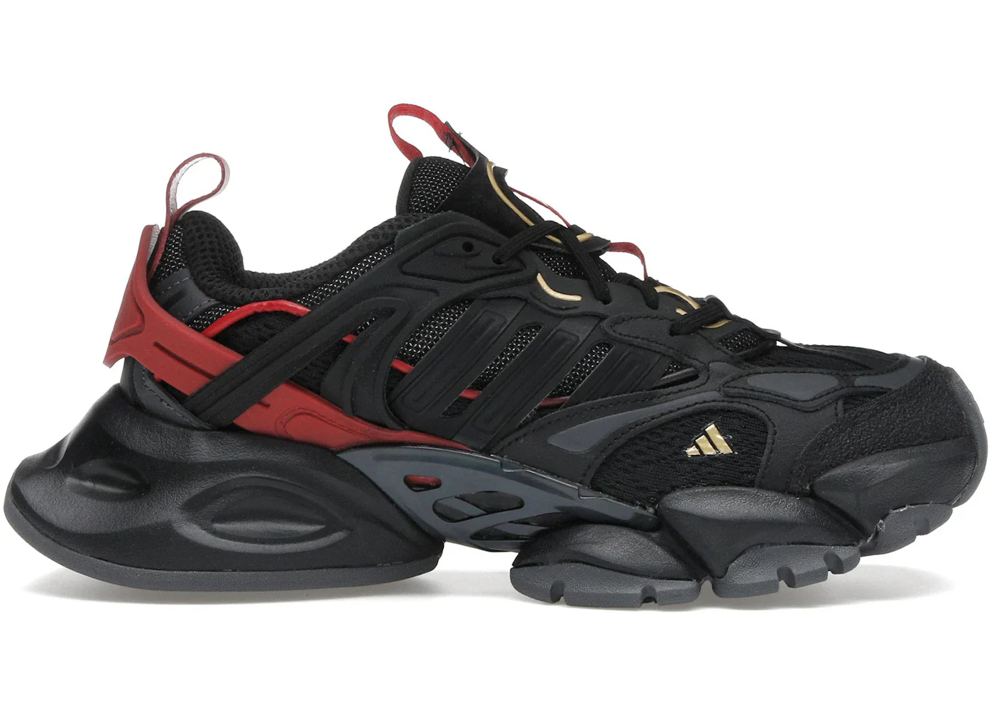 adidas XLG Runner Deluxe Black Gold Metallic Red