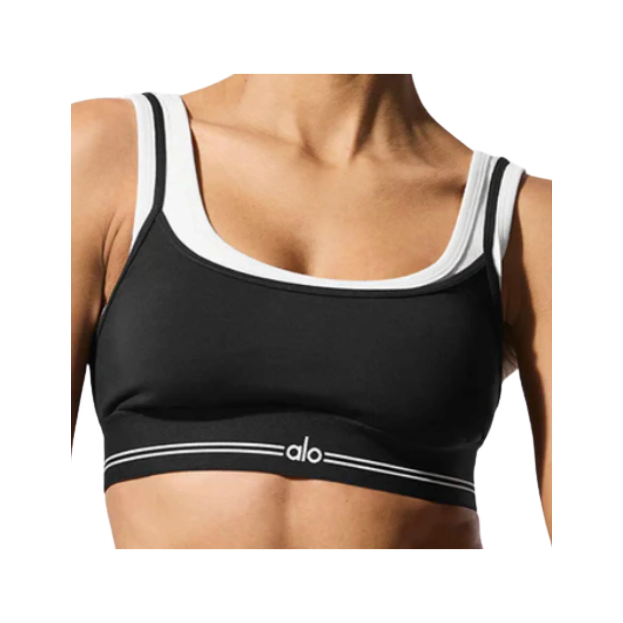 Alo Yoga Airbrush Better Together Bra Black White