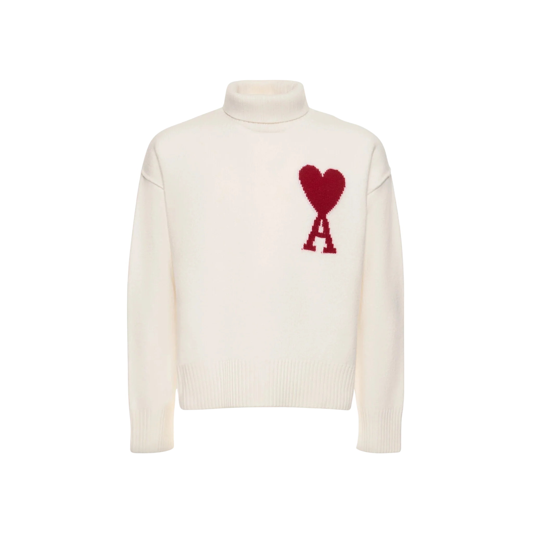 AMI Paris Logo Wool Turtleneck Sweater