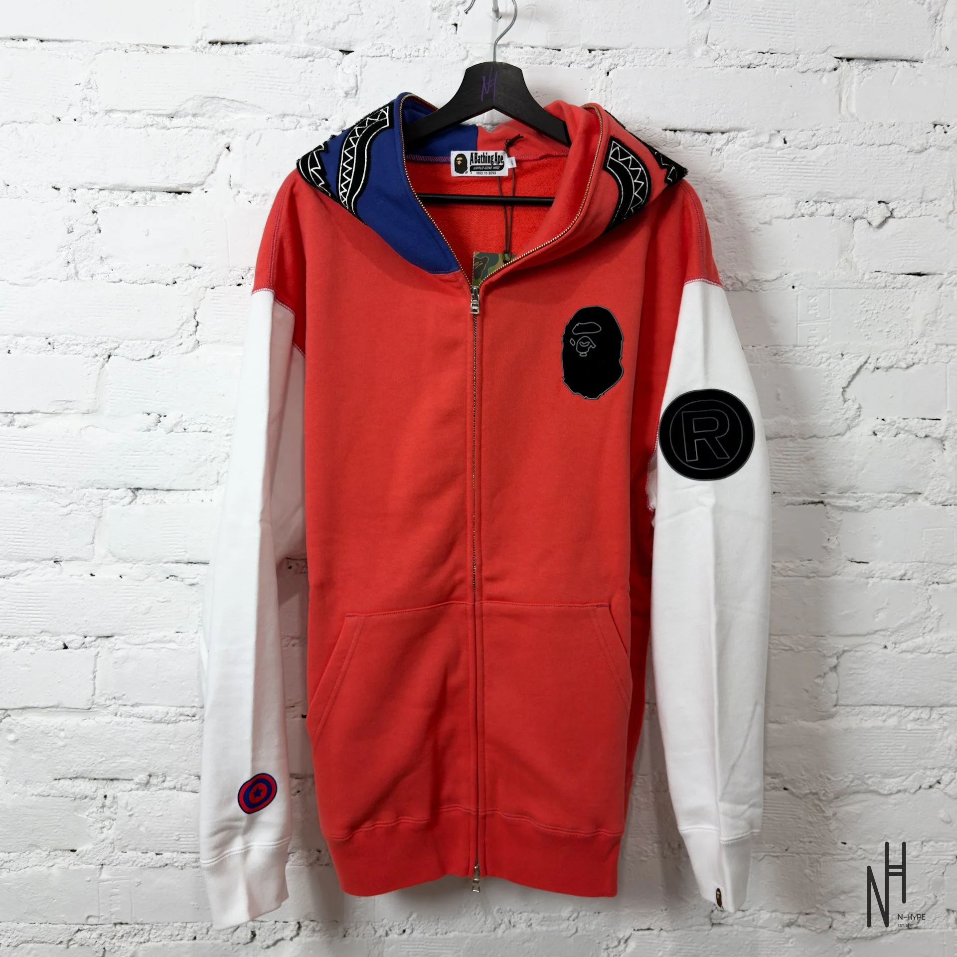 BAPE Shark Full Zip Japan Hoodie Red