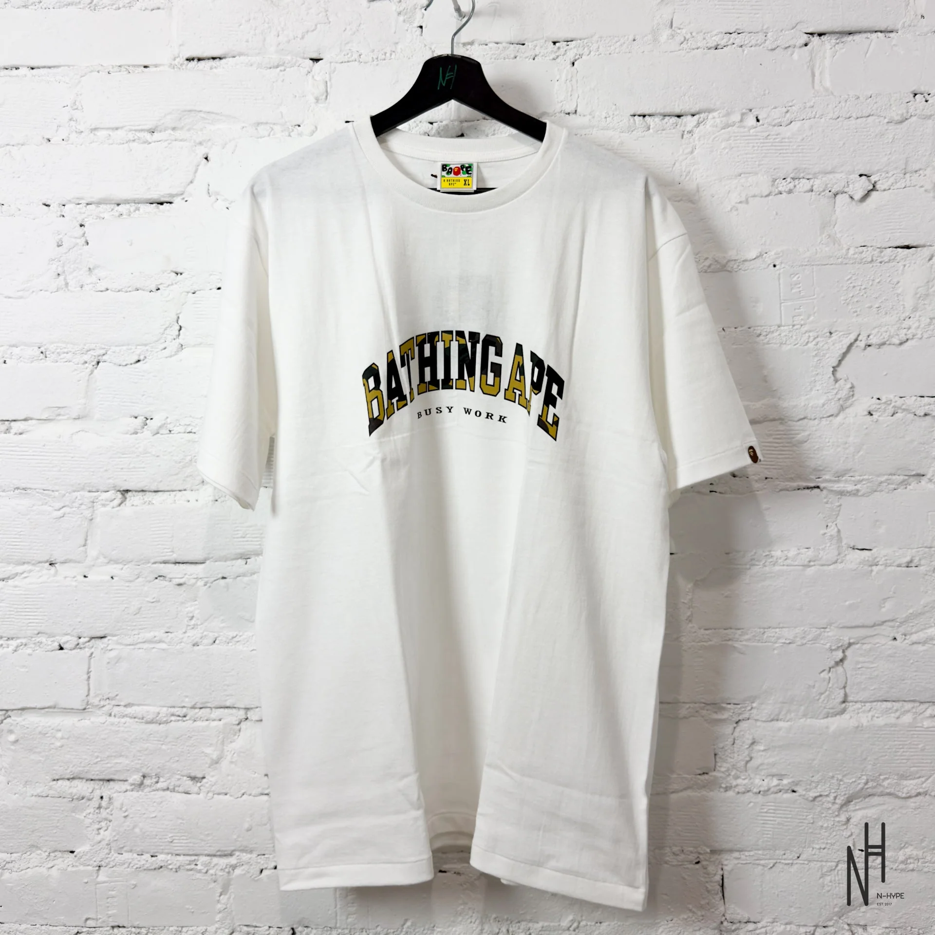 BAPE 1st Camo Logo Tee White Yellow