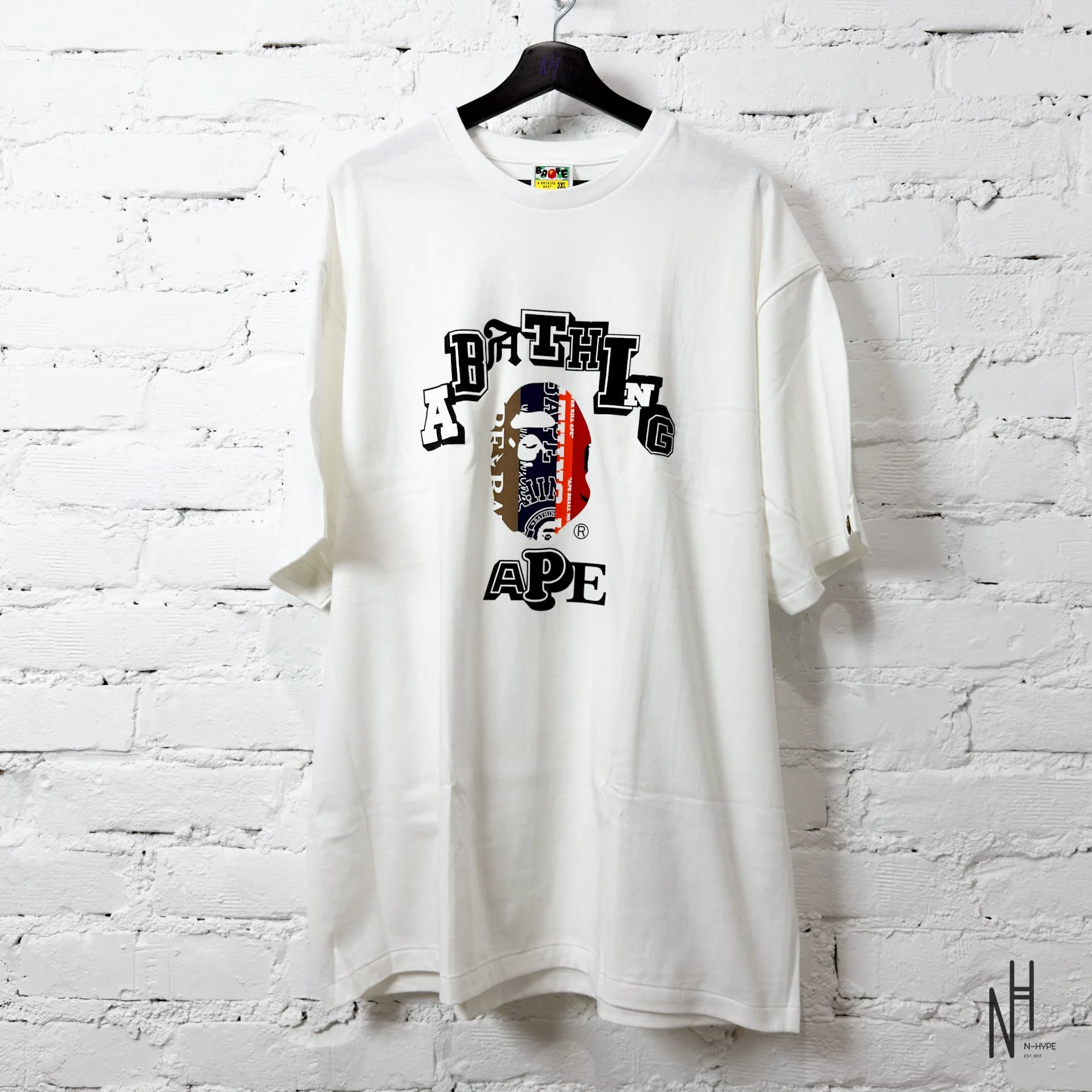 BAPE Fans Scarf College Tee White