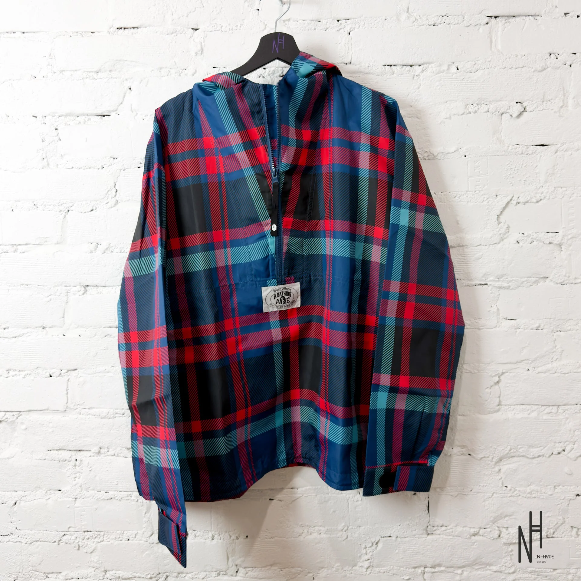 BAPE Checkered Anorak Nylon Jacket Multicolor