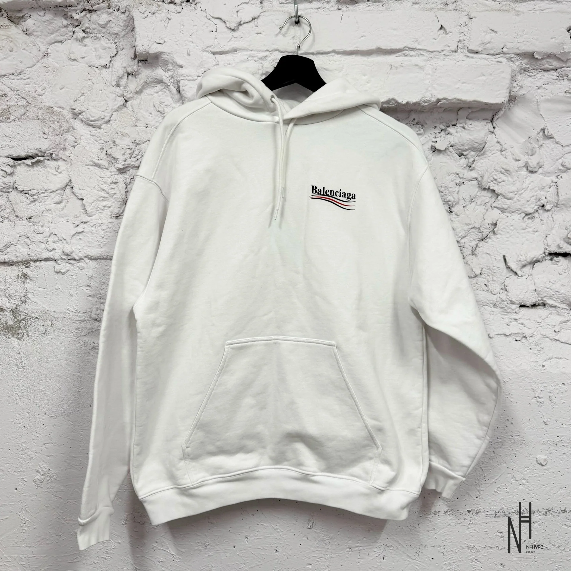 Balenciaga Campaign Logo Hoodie White