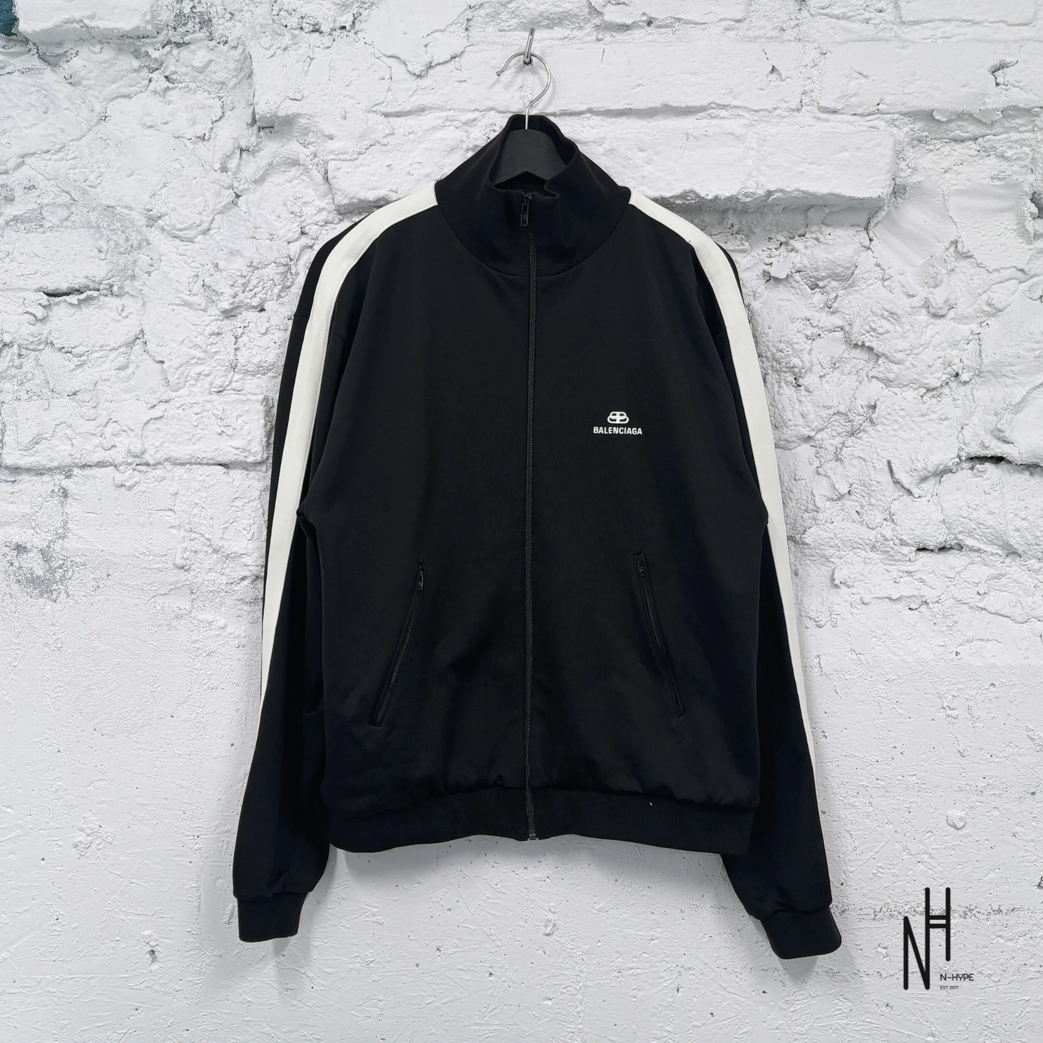 Balenciaga Black & White Logo Track Jacket