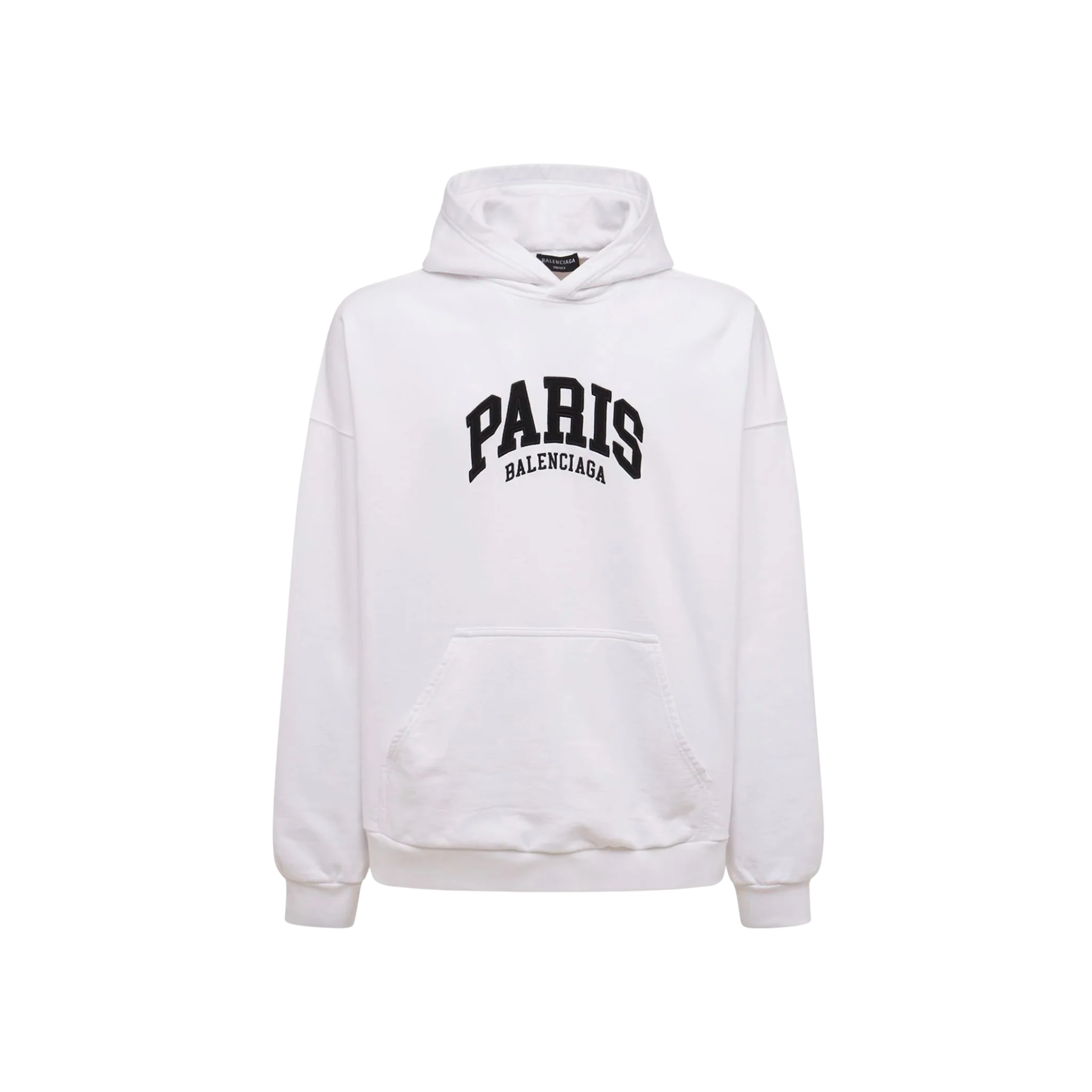 Balenciaga Wide Embroidered Cotton Hoodie