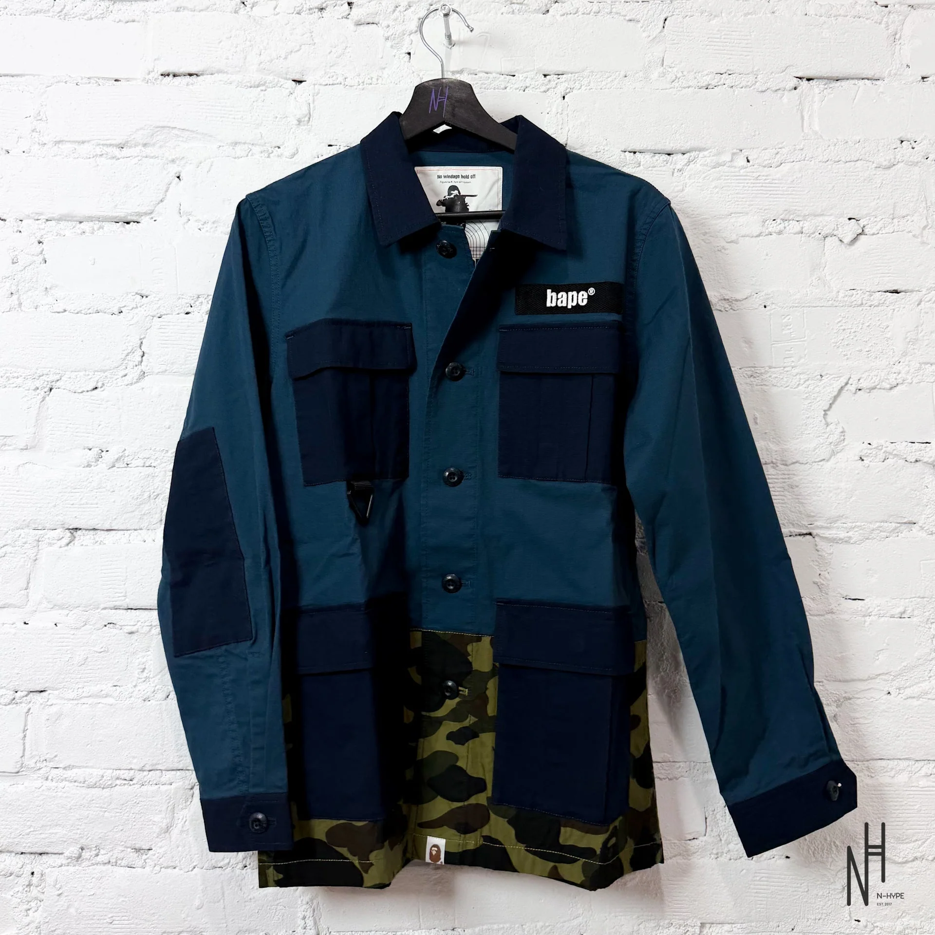 BAPE 1st Camo Military Shirt Navy