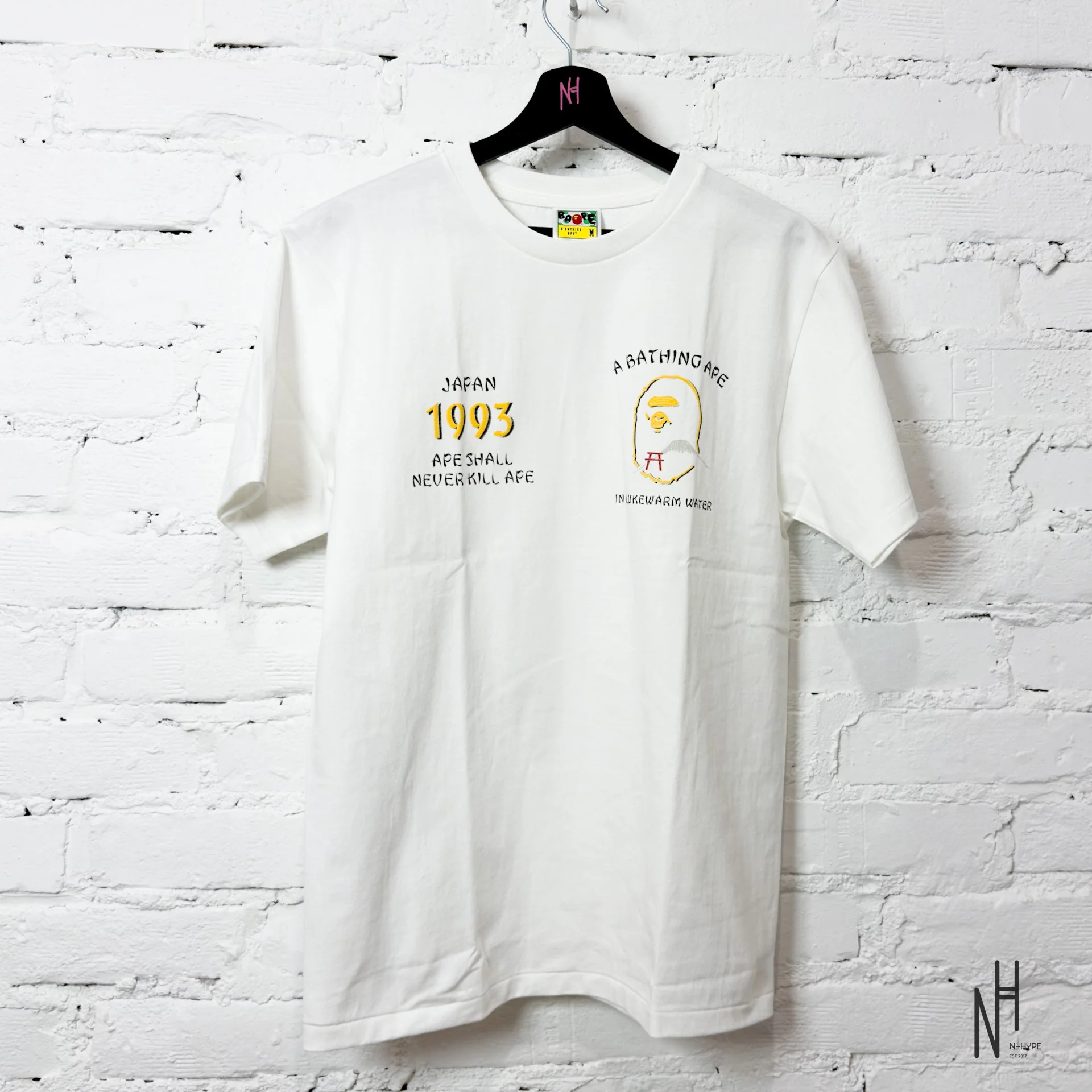 Bape Japan Exclusive Japan Souvenir Tee  White Yellow
