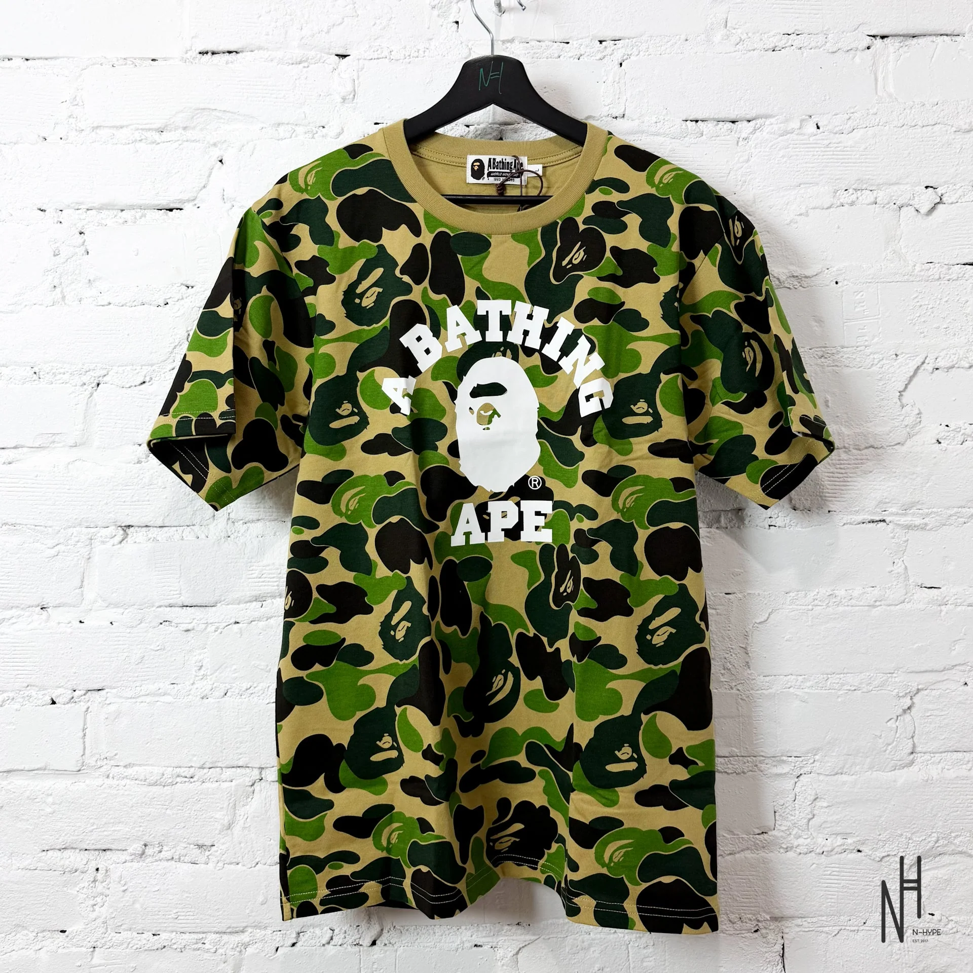 BAPE ABC Camo College Tee Green