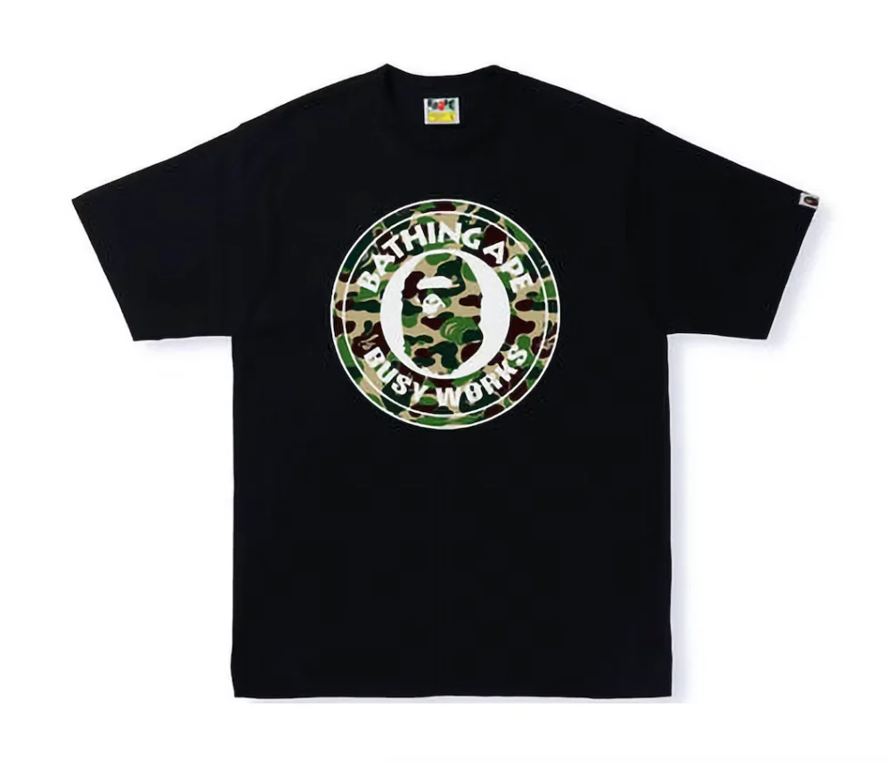 BAPE ABC Camo Single Color Busy Works Tee Black/Green