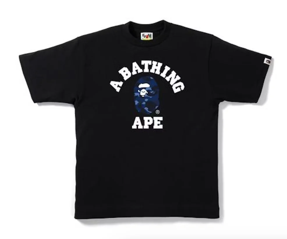 BAPE Color Camo College Tee Black/Navy
