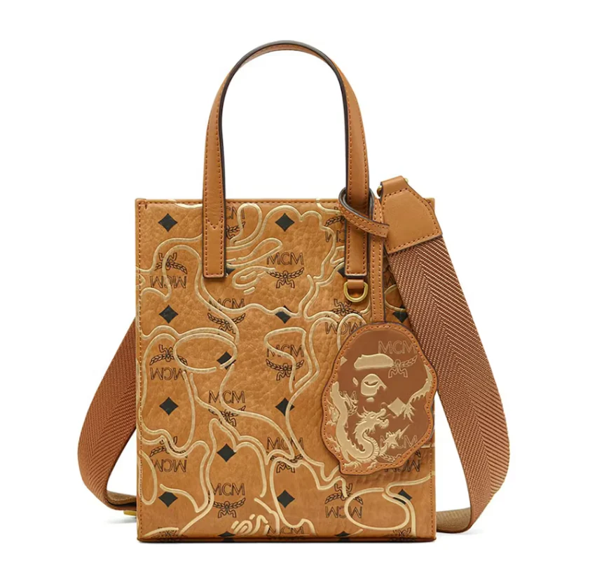 BAPE x MCM Mini Tote Bag Beige