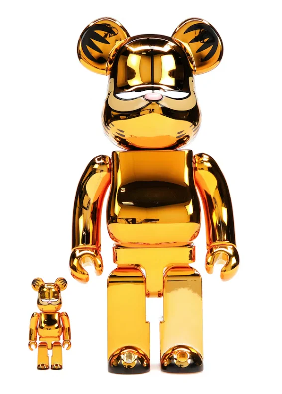 Bearbrick Garfield 100% & 400% Set Gold Chrome Ver.