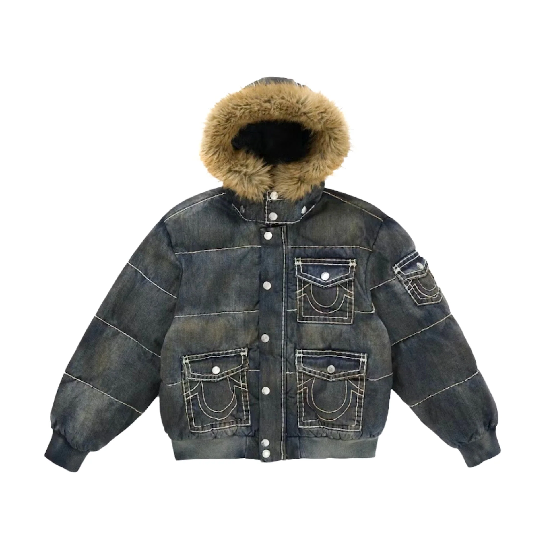 Supreme True Religion Puffer Jacket / Dirty Indigo