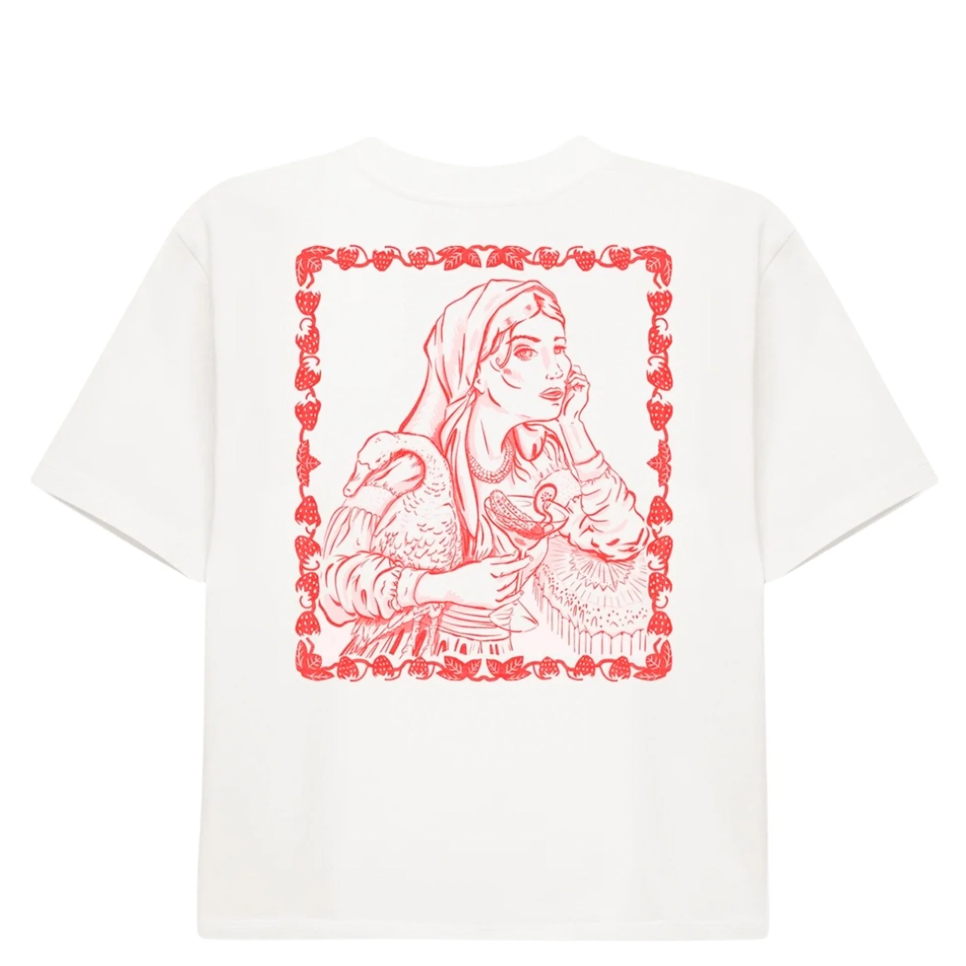 Cafe Societe Cropped T-shirt Slavic Girl White