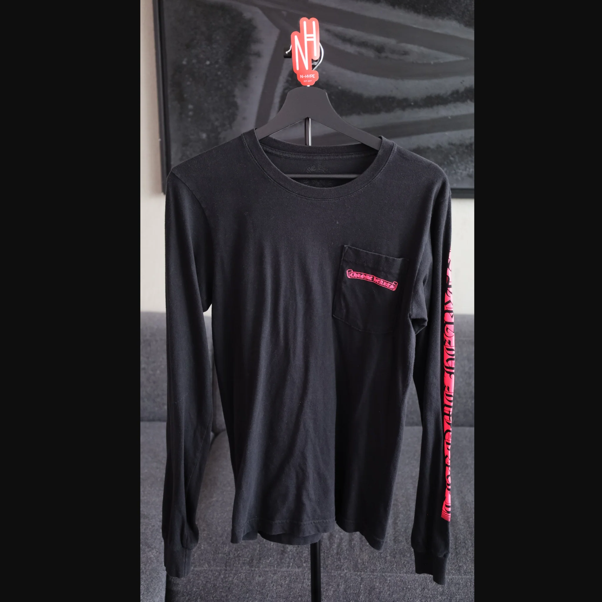 Chrome Hearts Black Pink Long Sleeve Tee