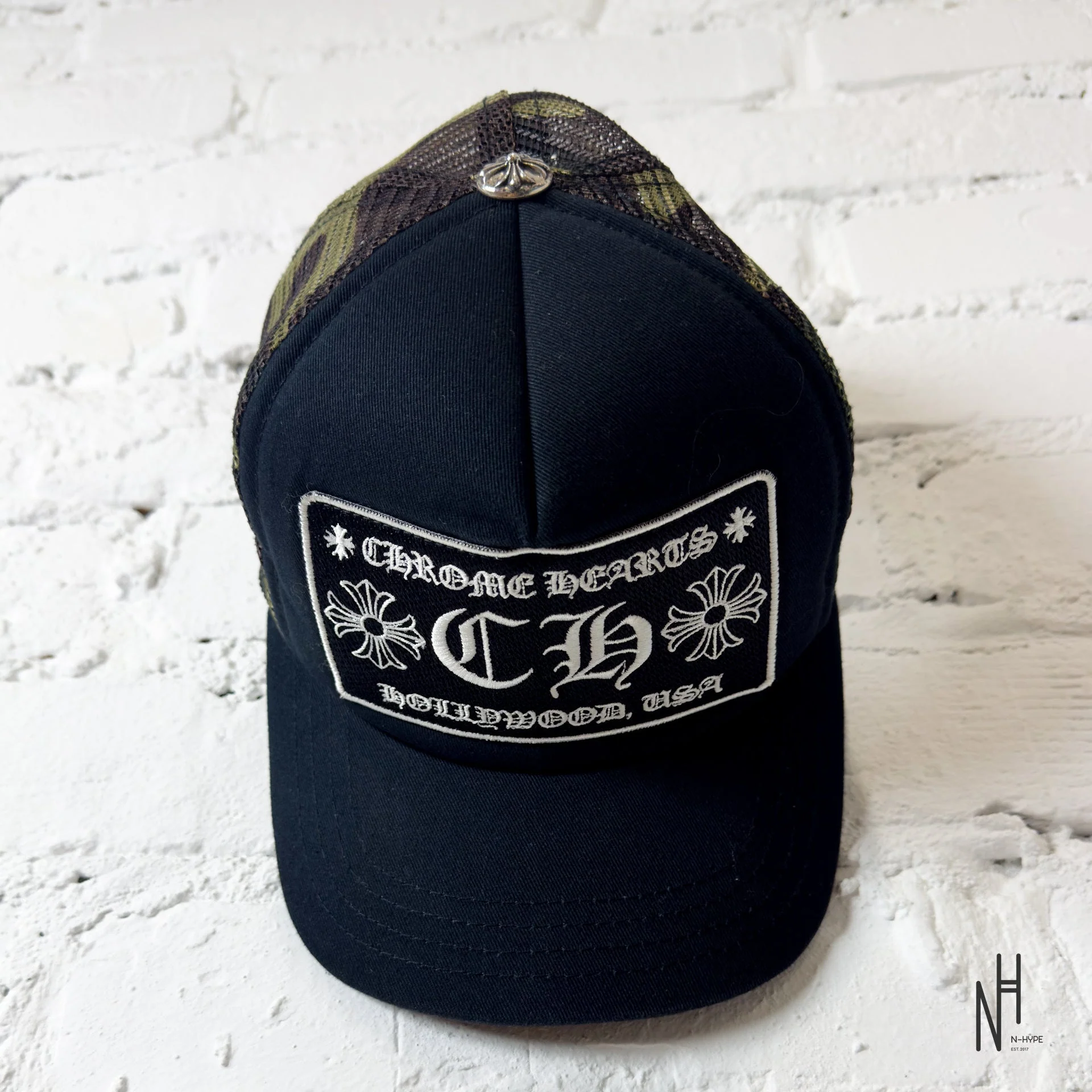 Chrome Hearts CH Hollywod Trucker Hat Black / Camo