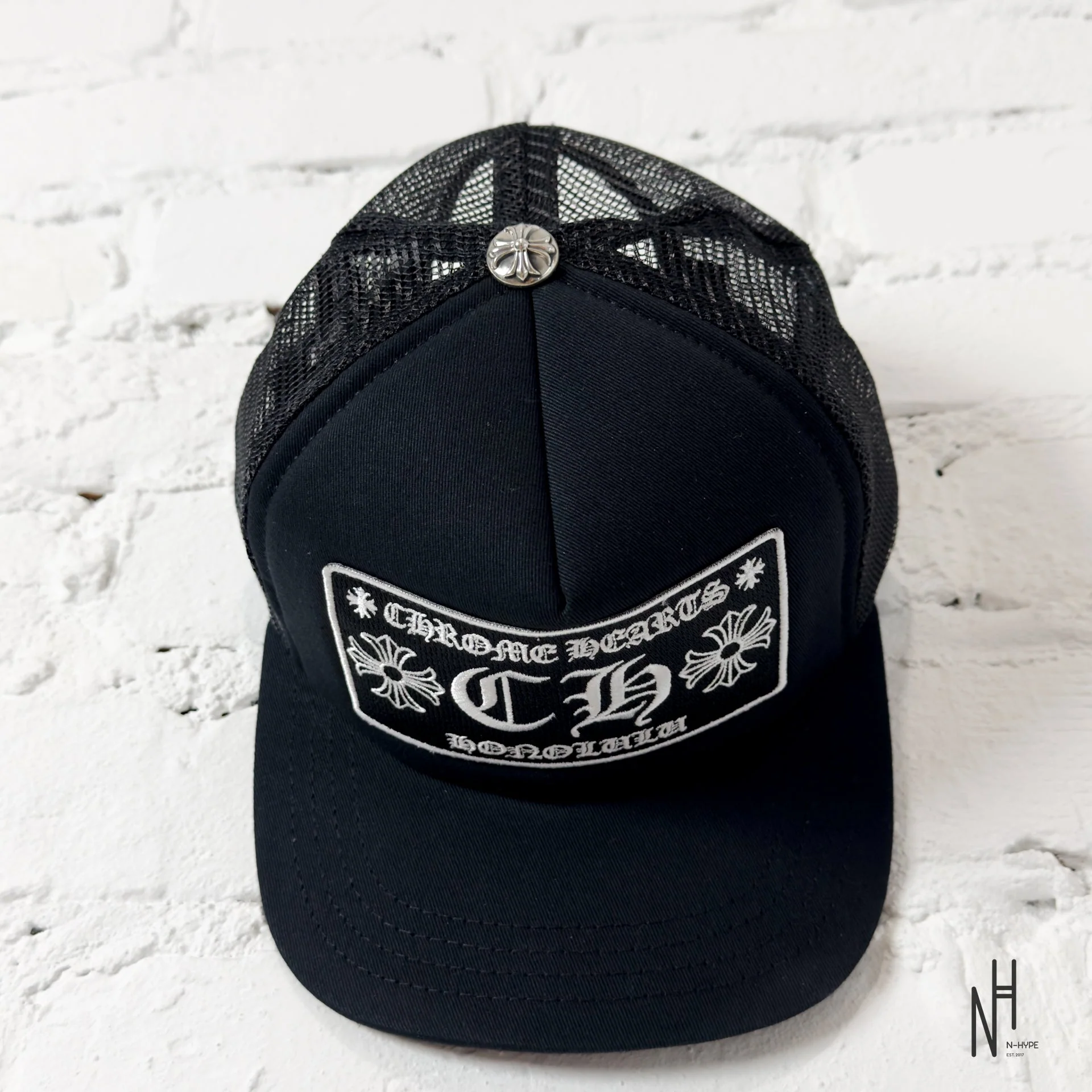 Chrome Hearts CH Honolulu Trucker Hat Black / Black