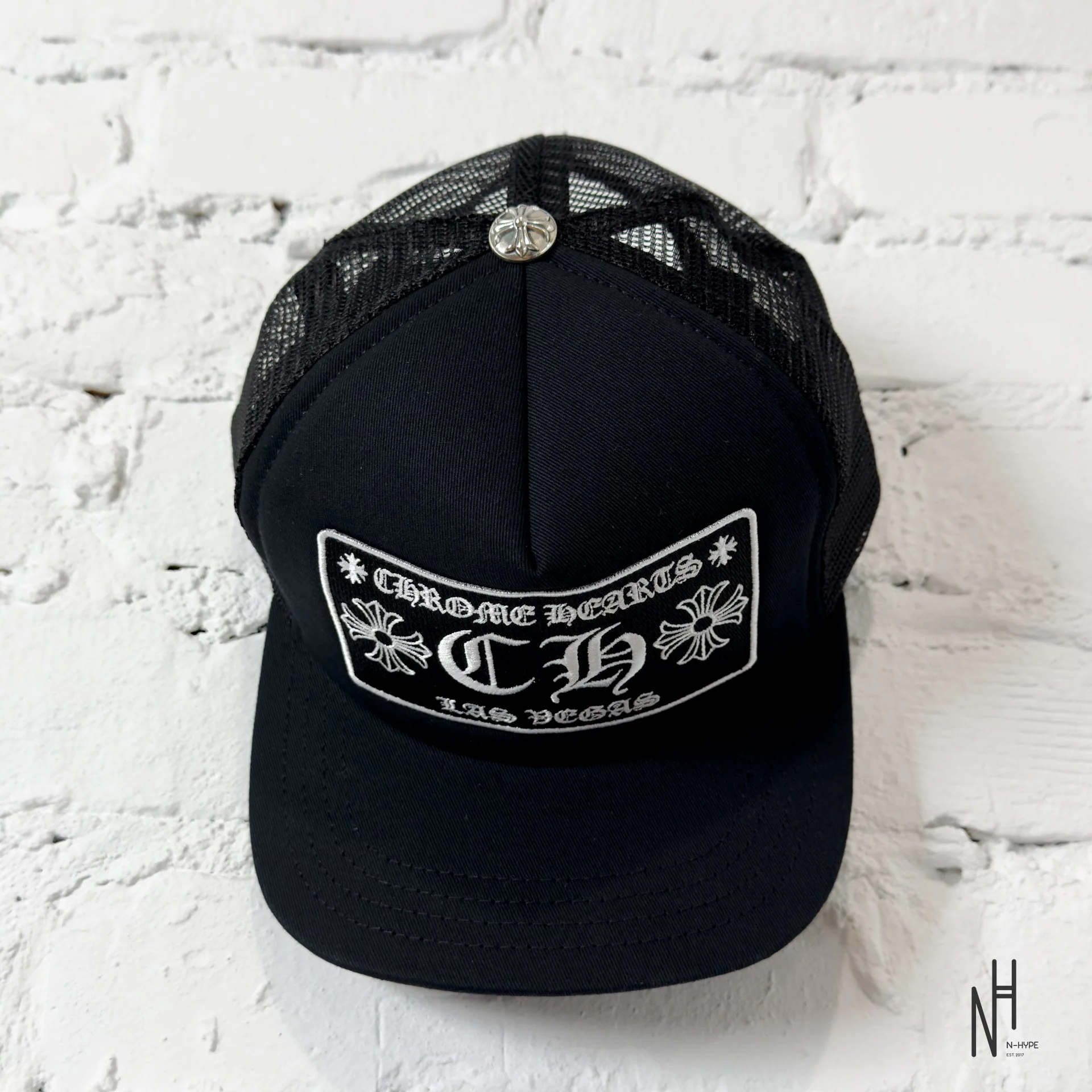 Chrome Hearts CH Las Vegas Trucker Hat Black / Black