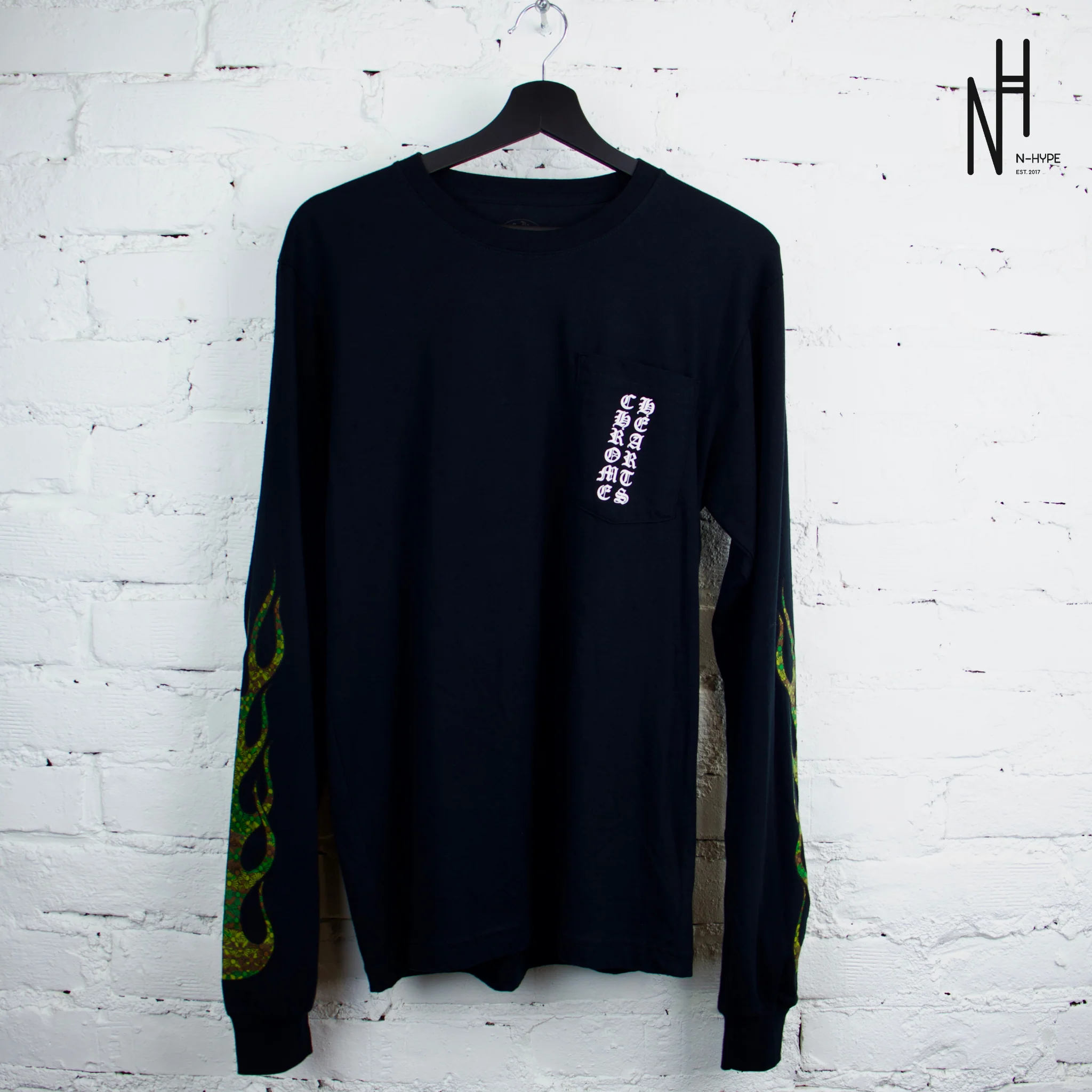 Chrome Hearts Green Camo Flames Longsleeve Tshirt