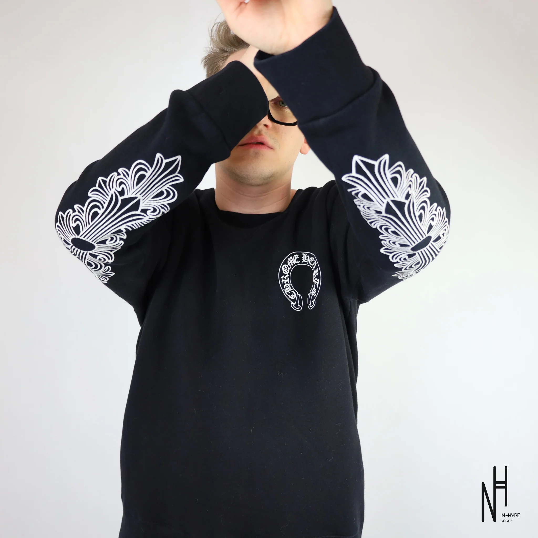 Chrome Hearts Horseshoe Crewneck Logo Black