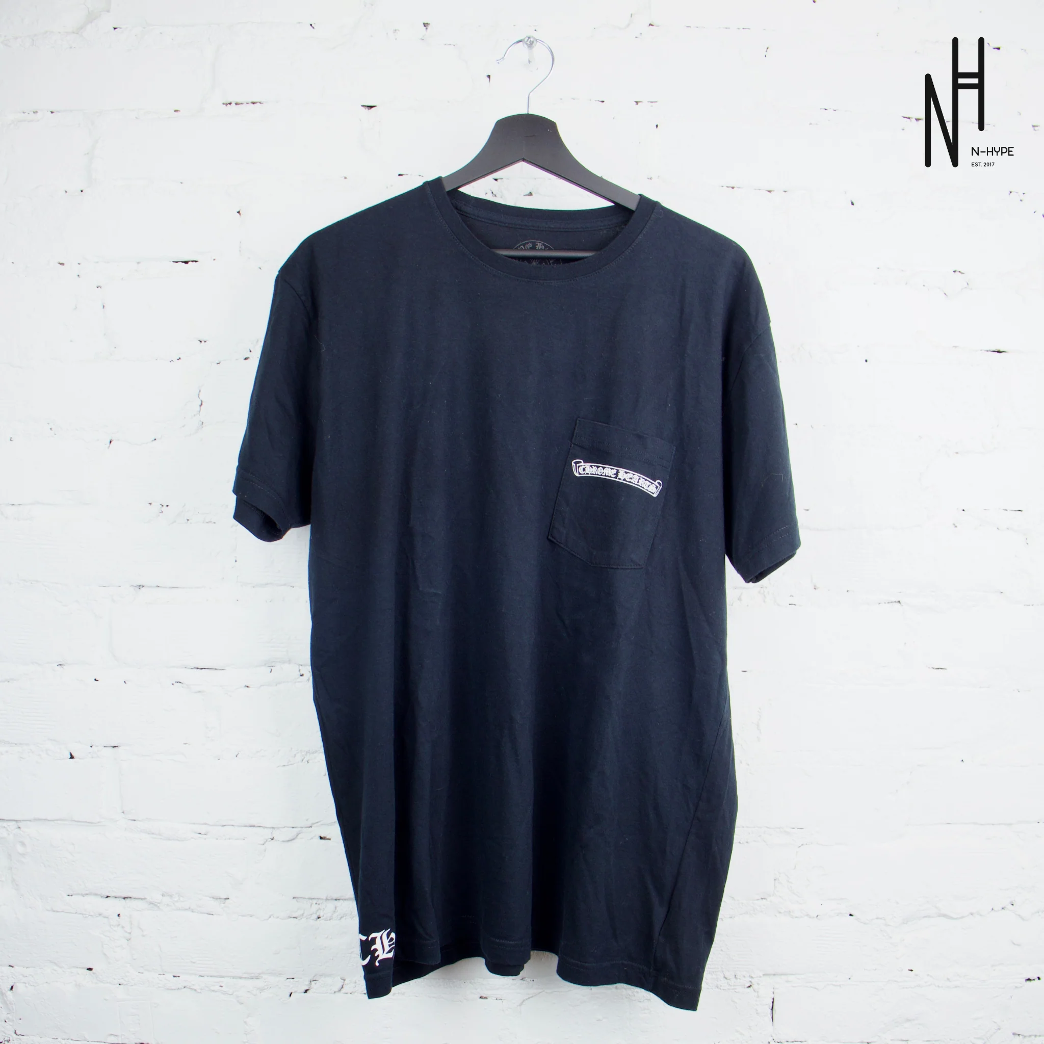 Chrome Hearts Horseshoe USA Shoulder Logo Black Tshirt
