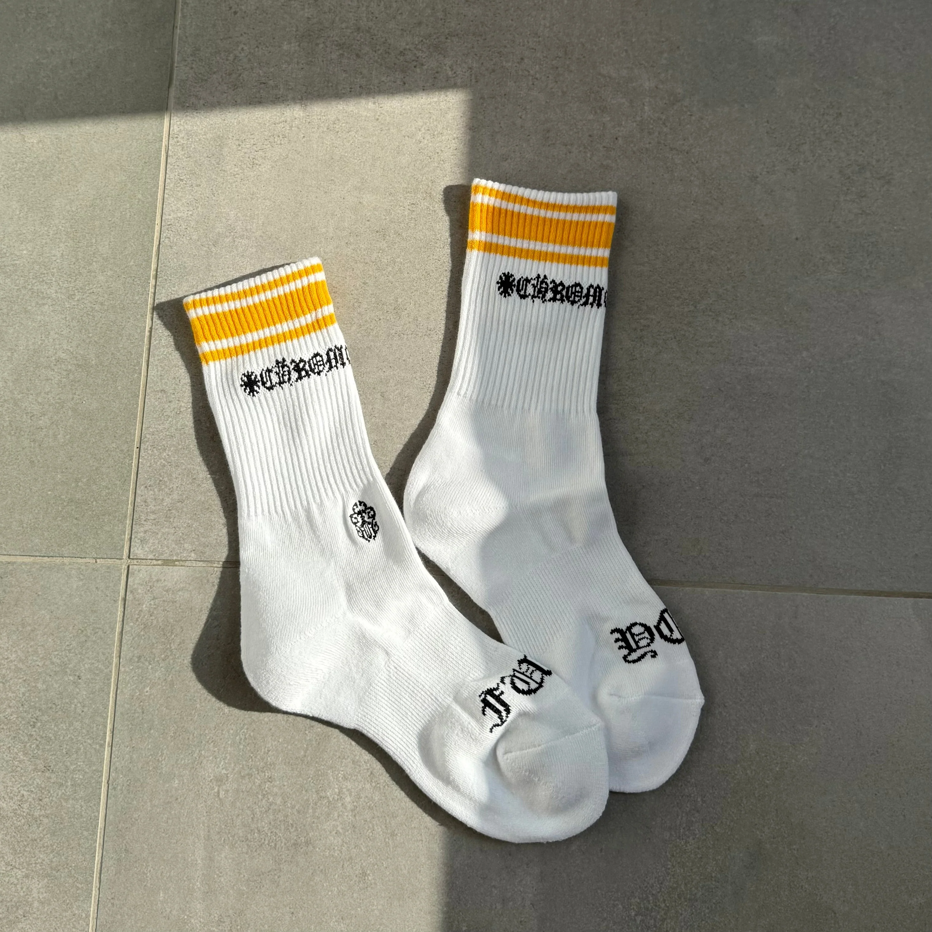 Chrome Hearts Miami Socks / White/Yellow