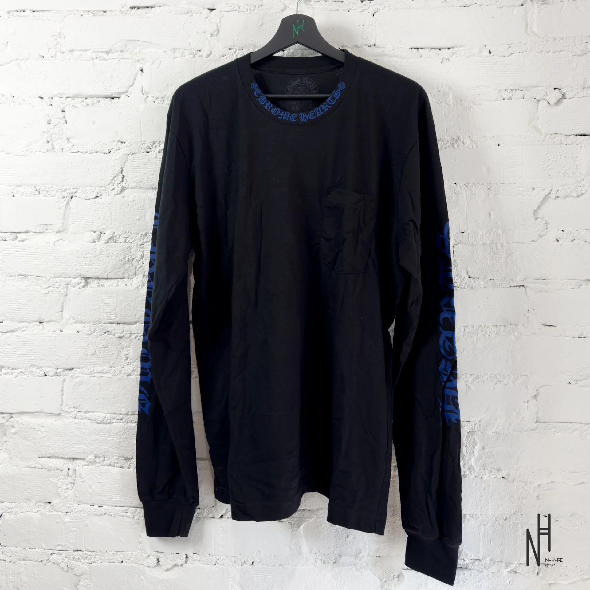 Chrome Hearts Neck Logo Blue Print Longsleeve
