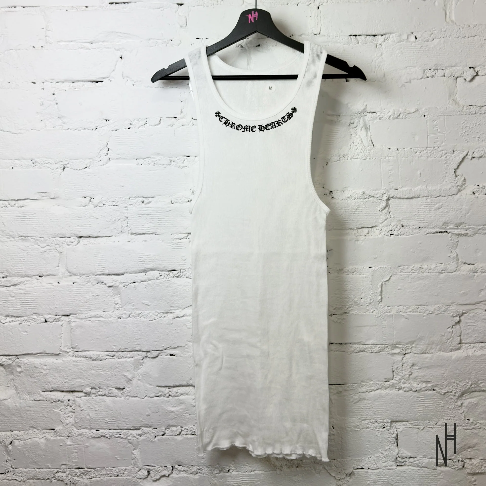 Chrome Hearts Scroll Logo Rib Tank White