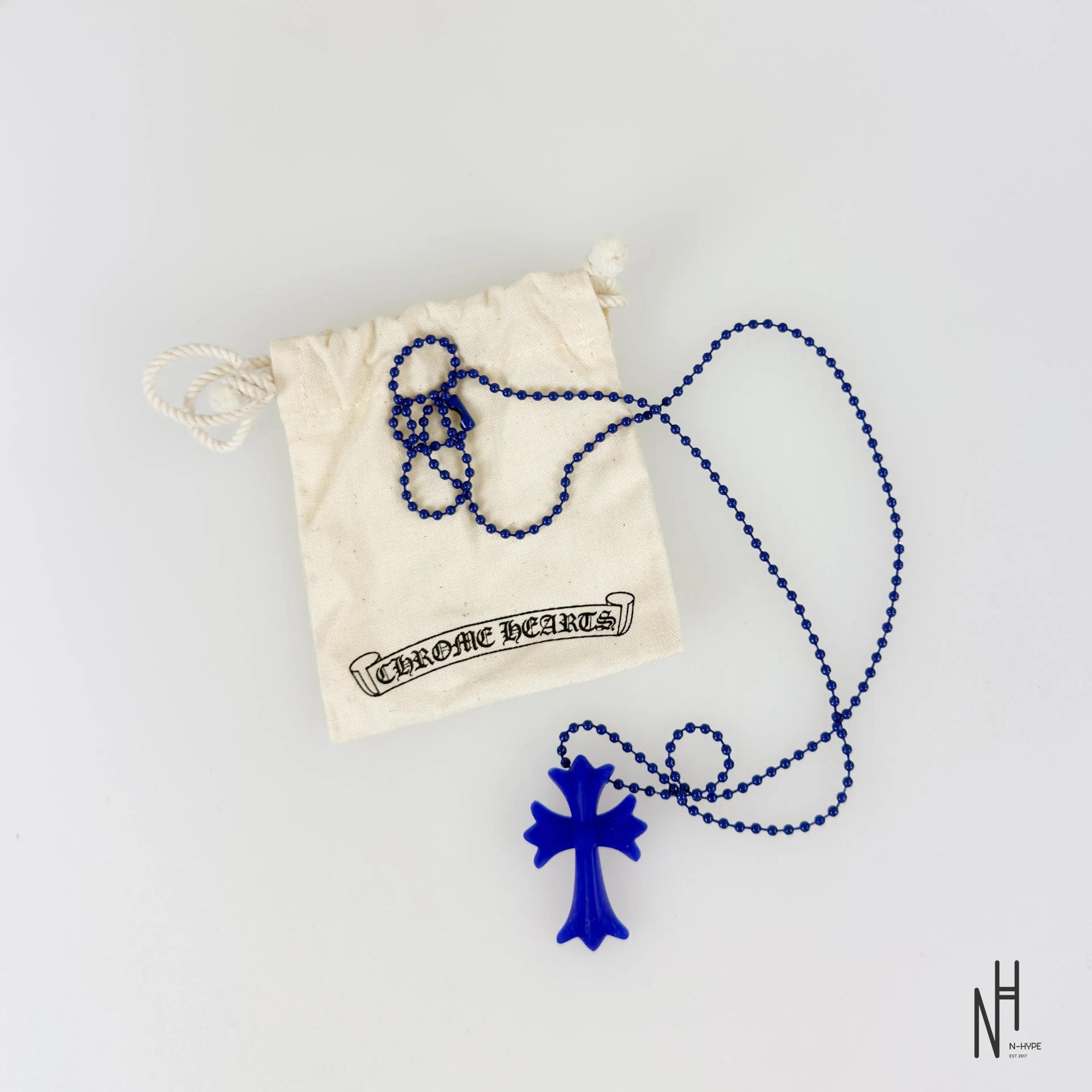 Chrome Hearts Silicone Cross Pendant Necklace / Kobalt