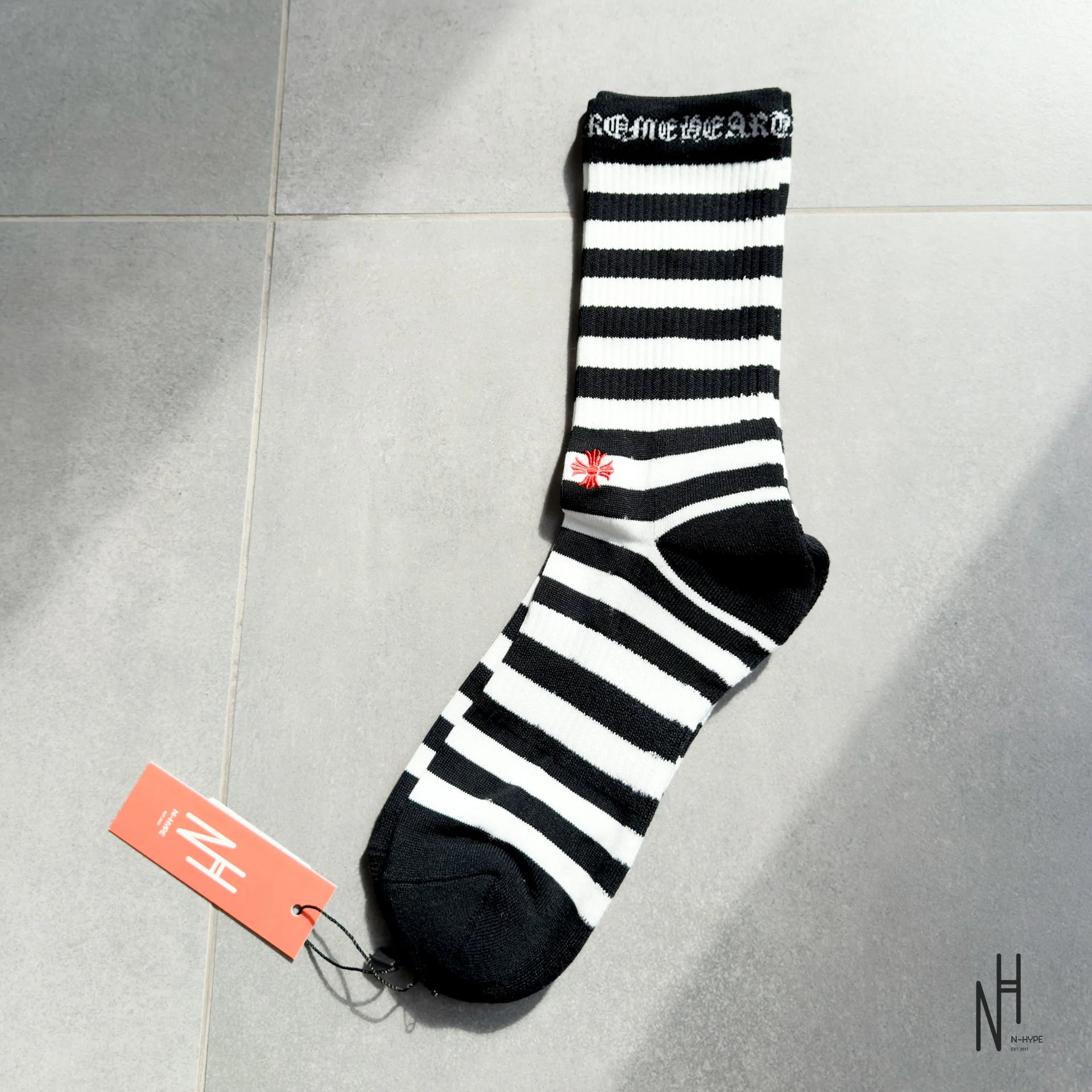 Chrome Hearts Stripe Socks White/Black