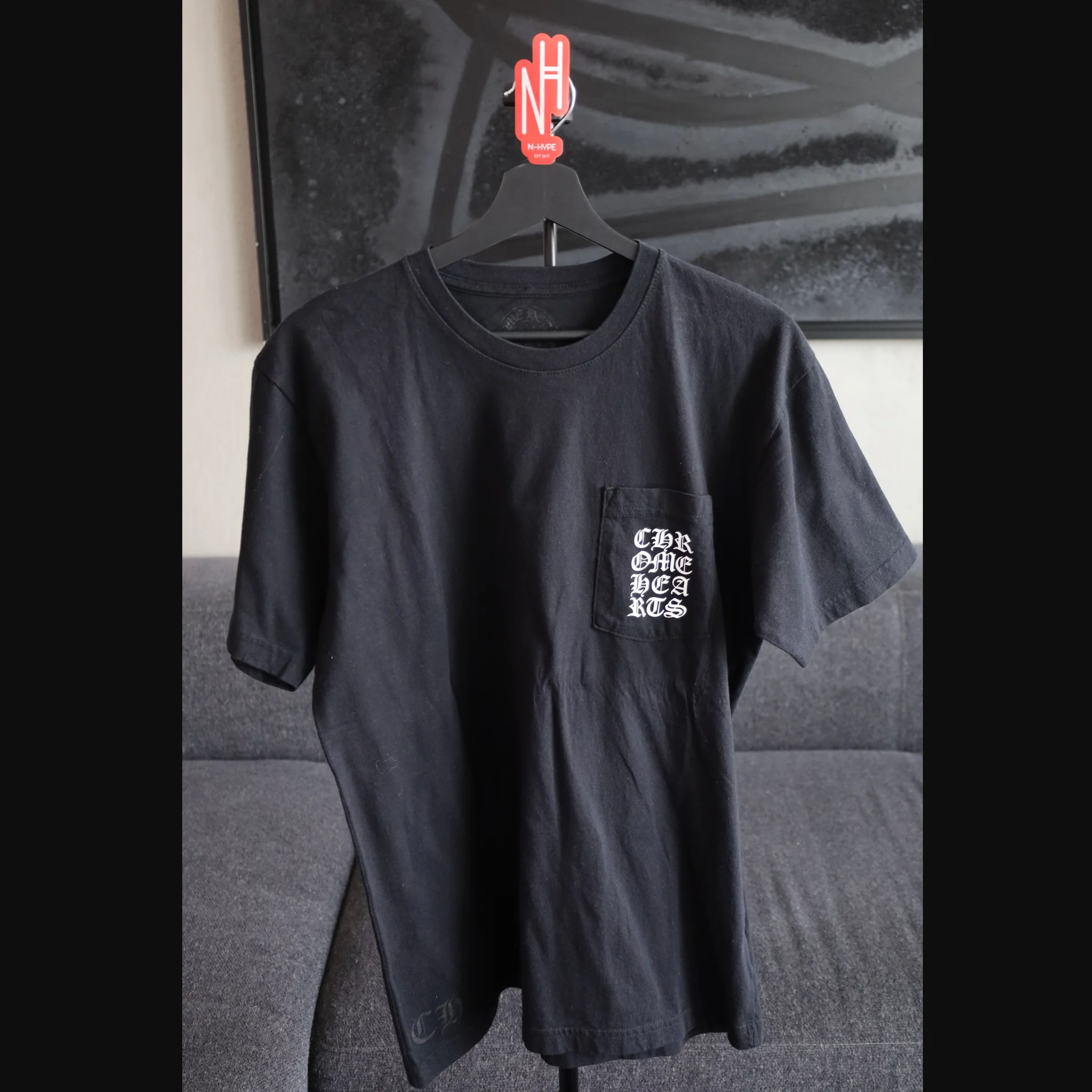 Chrome Hearts Vertical Logo Black T-Shirt