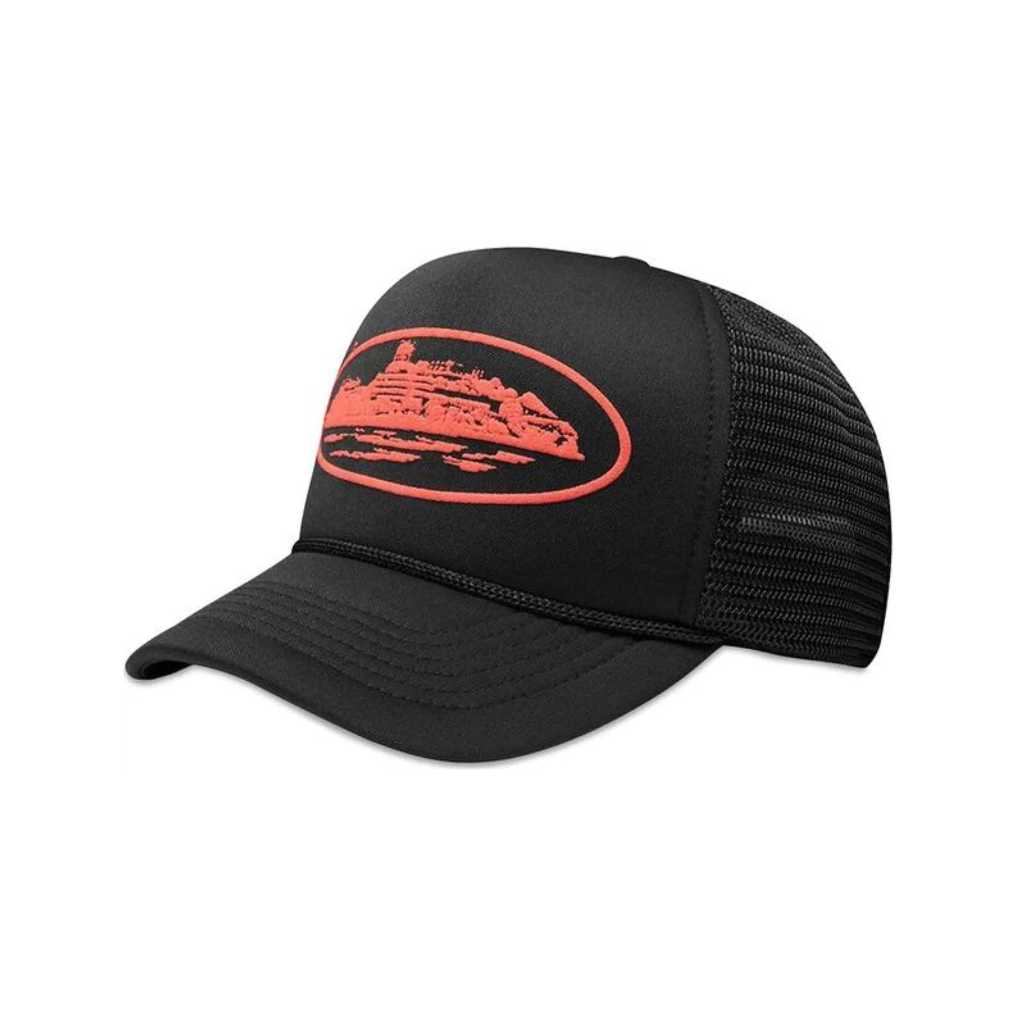 Corteiz Alcatraz Trucker Hat Black/Red