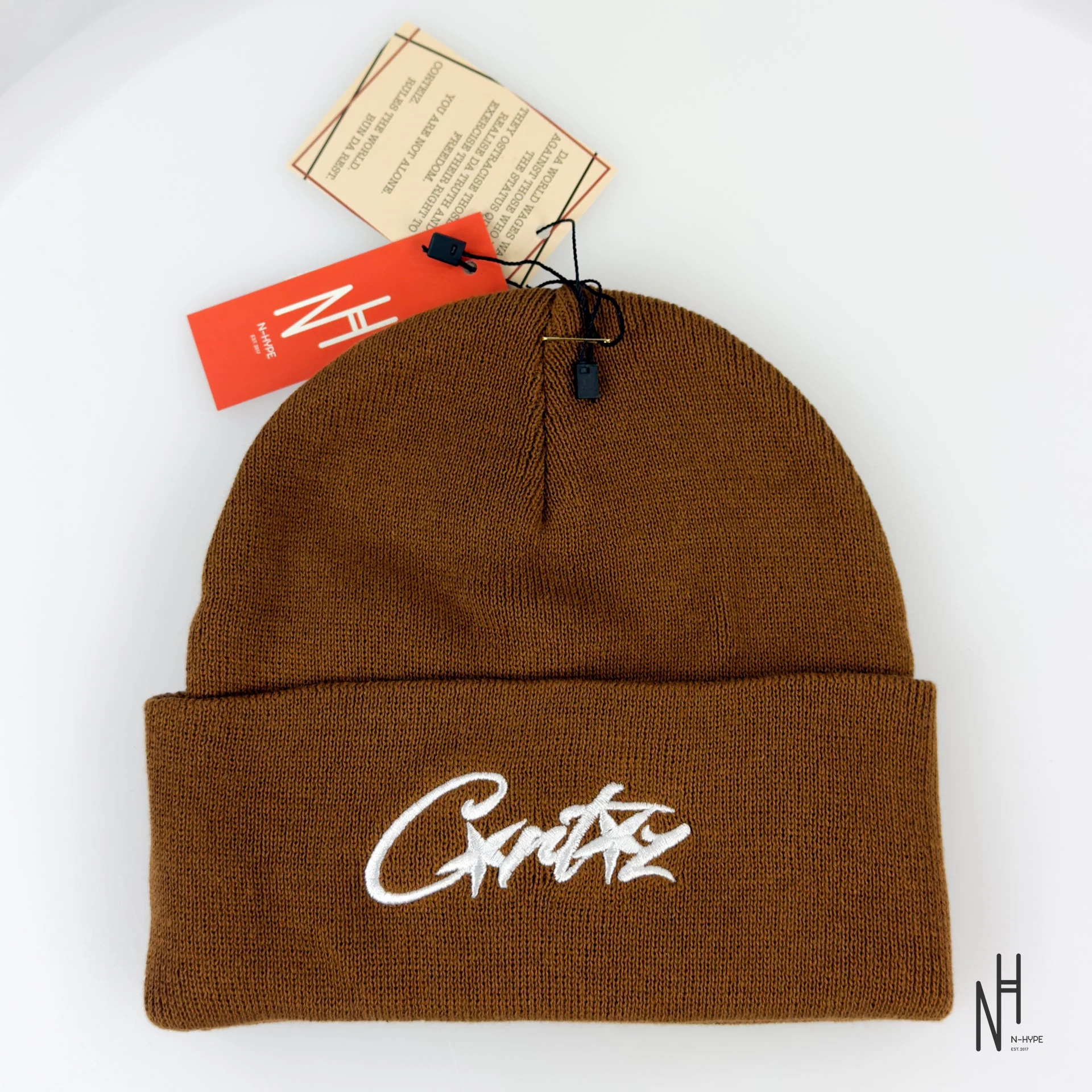 Corteiz Allstarz  Folded Beanie Brown