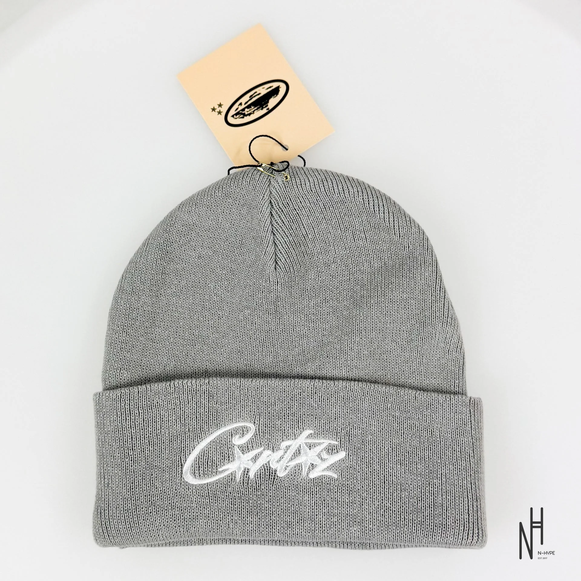 Corteiz Allstarz Folded Beanie Grey