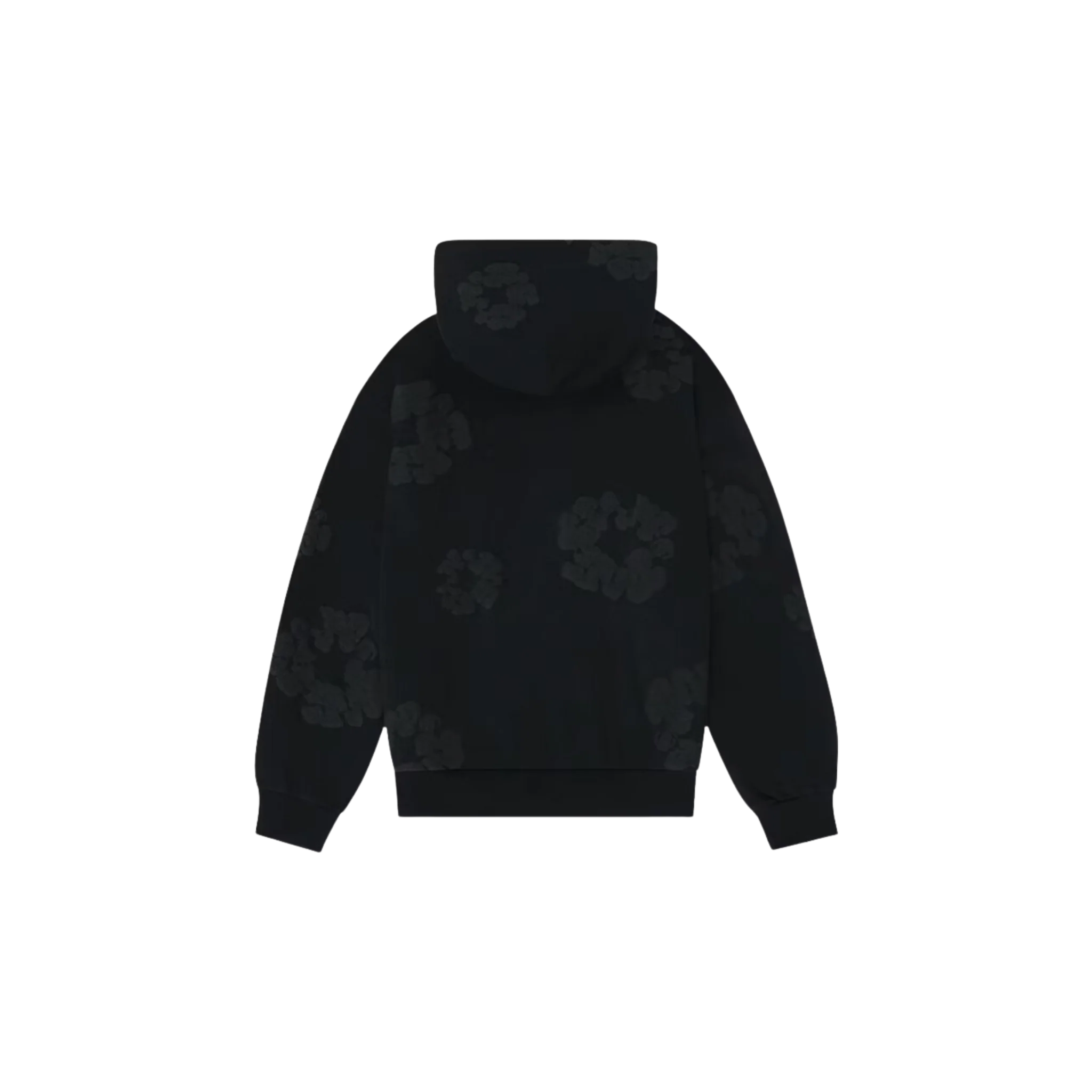 Denim Tears Cotton Wreath Hoodie Black Monochrome - Image 2