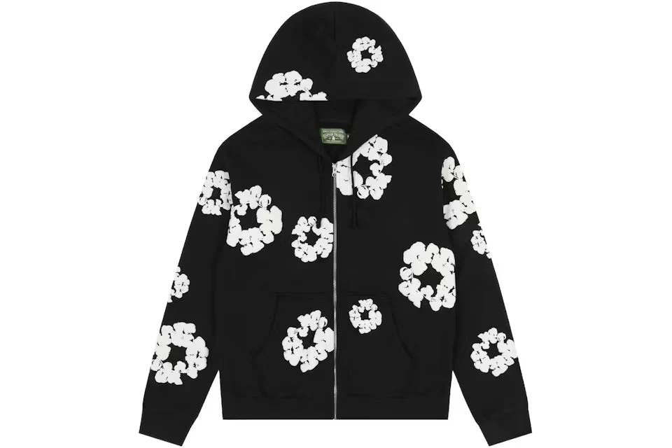 Denim Tears Cotton Wreath Zip Hoodie Black