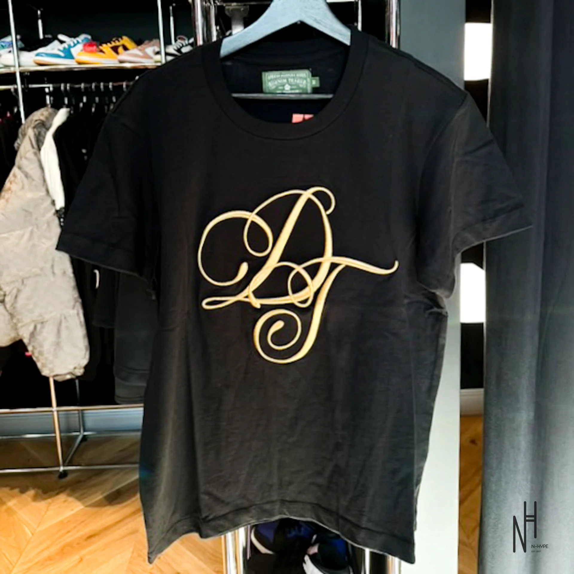 Denim Tears Metallic Gold Script Tee