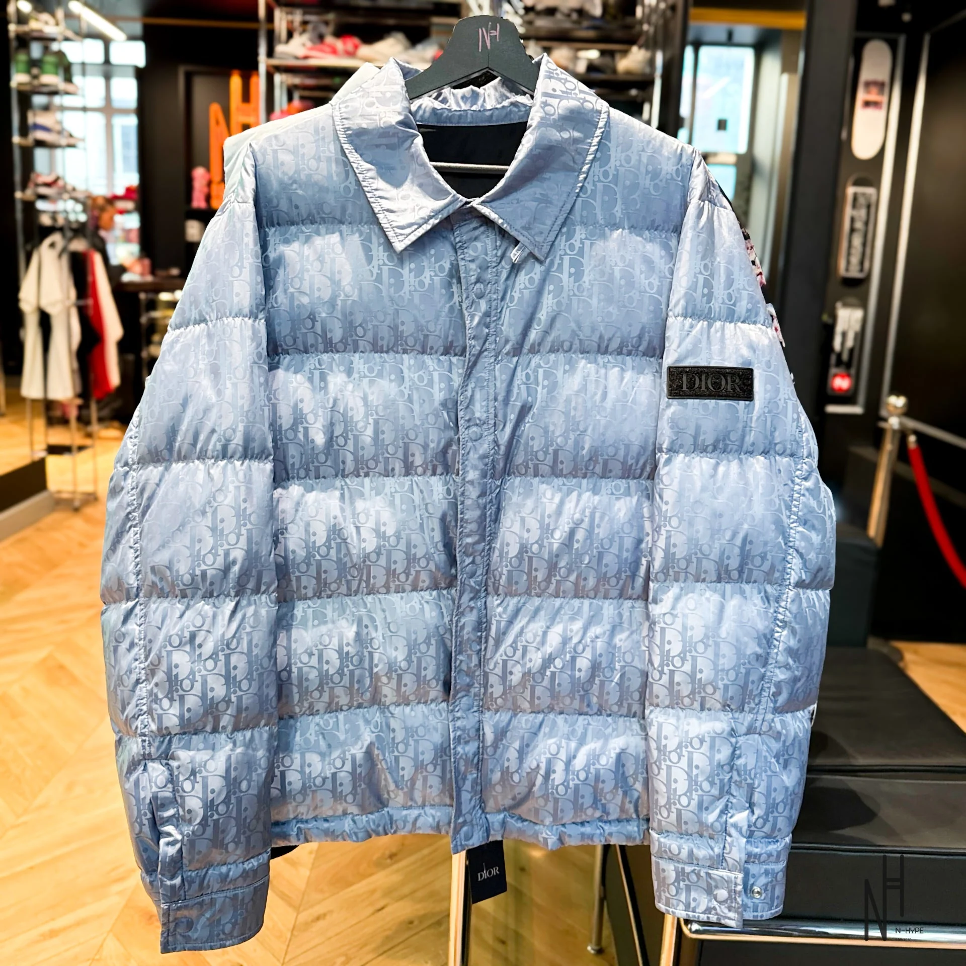 DIOR Oblique Quilted Jacket Light Blue