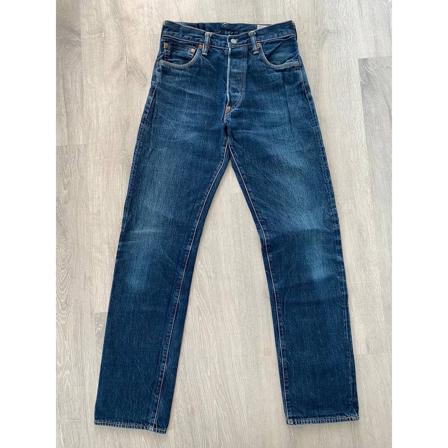 Evisu Jeans Vintage Navy Yellow White Seagull Yamane Japan - Image 2