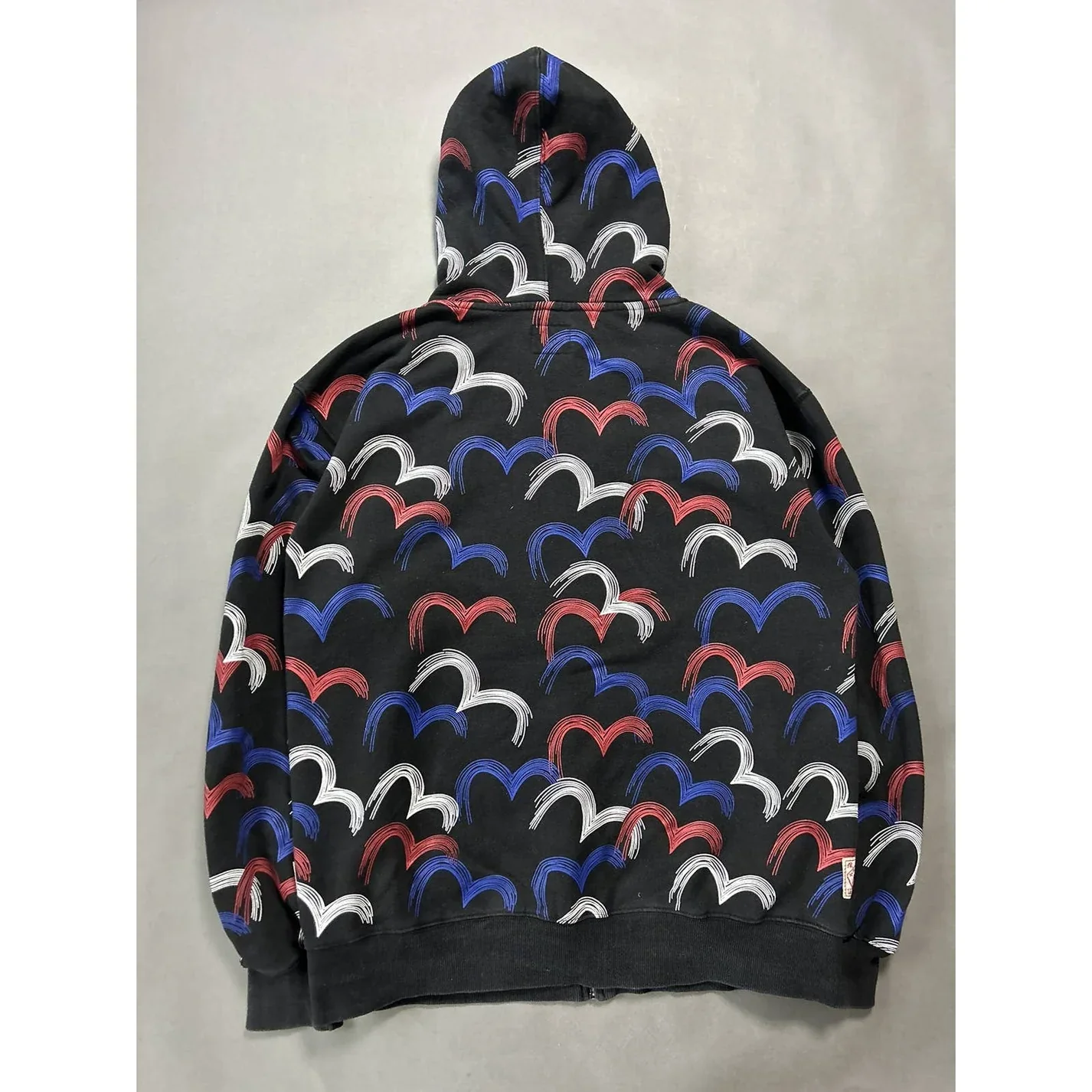 Evisu Zip Hoodie Big Logo Black Multi Logo Seagulls - Image 2
