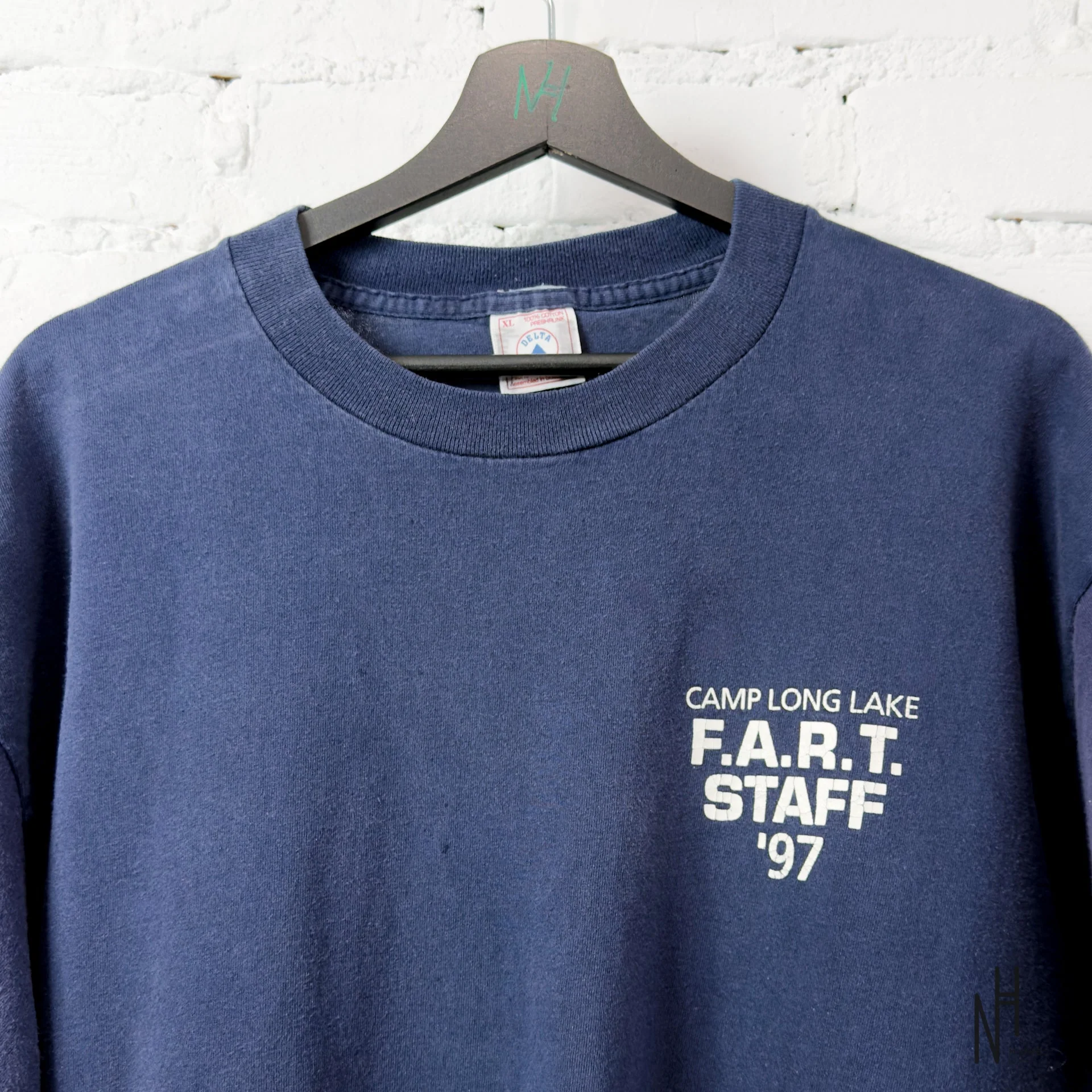 Camp Long Lake F.A.R.T. Staff '97 Navy Tee Vintage - Image 2