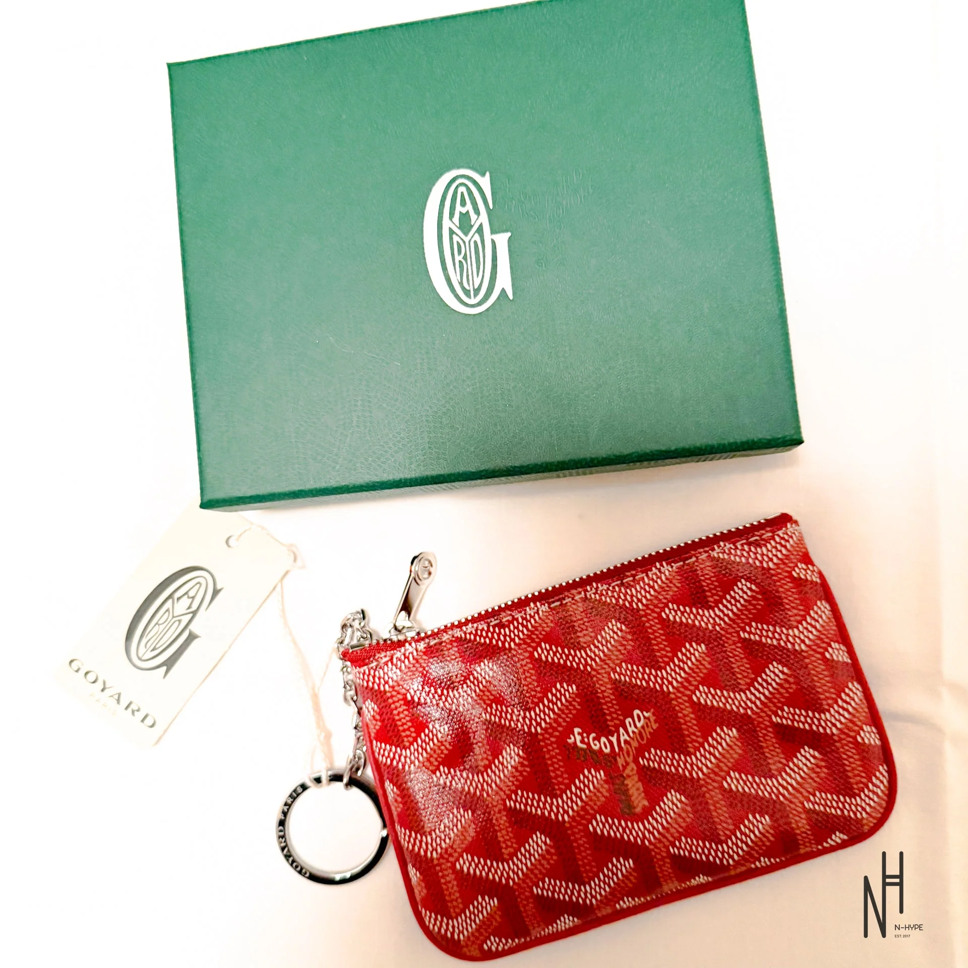 Goyard Nano Senat Key Pouch / Red
