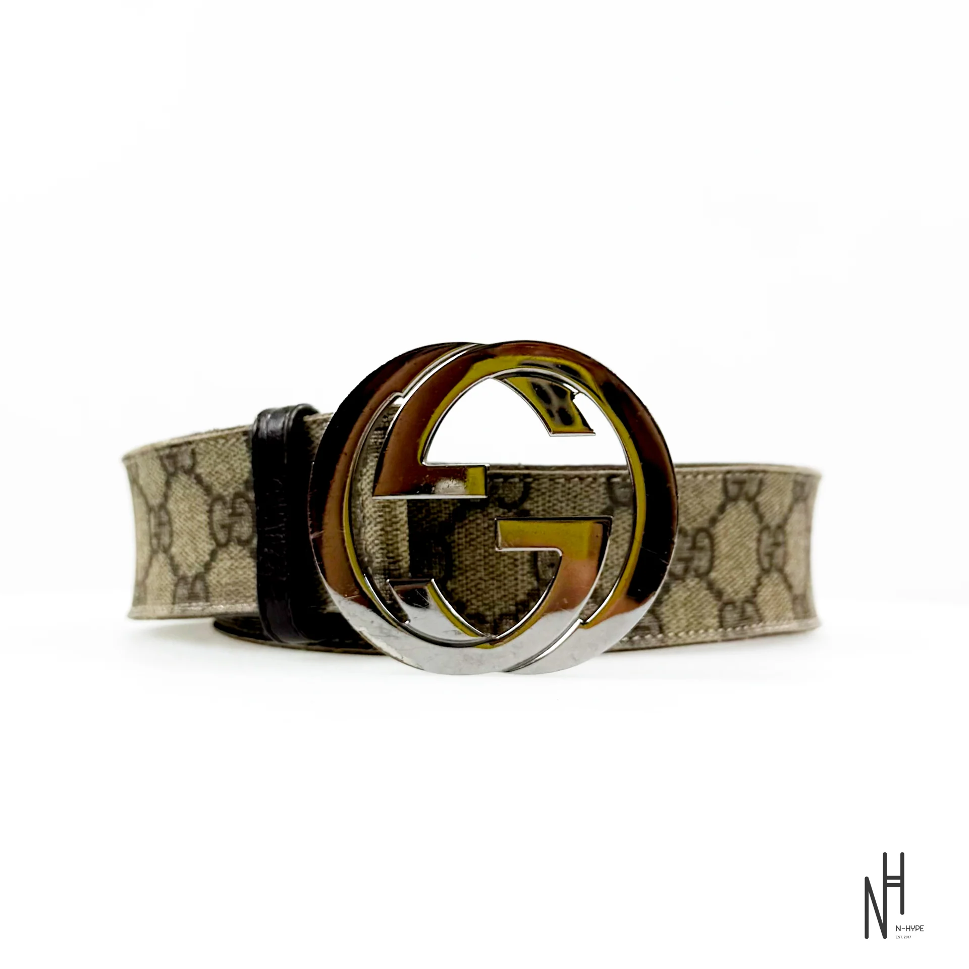 Gucci Beige Supreme Monogram Belt