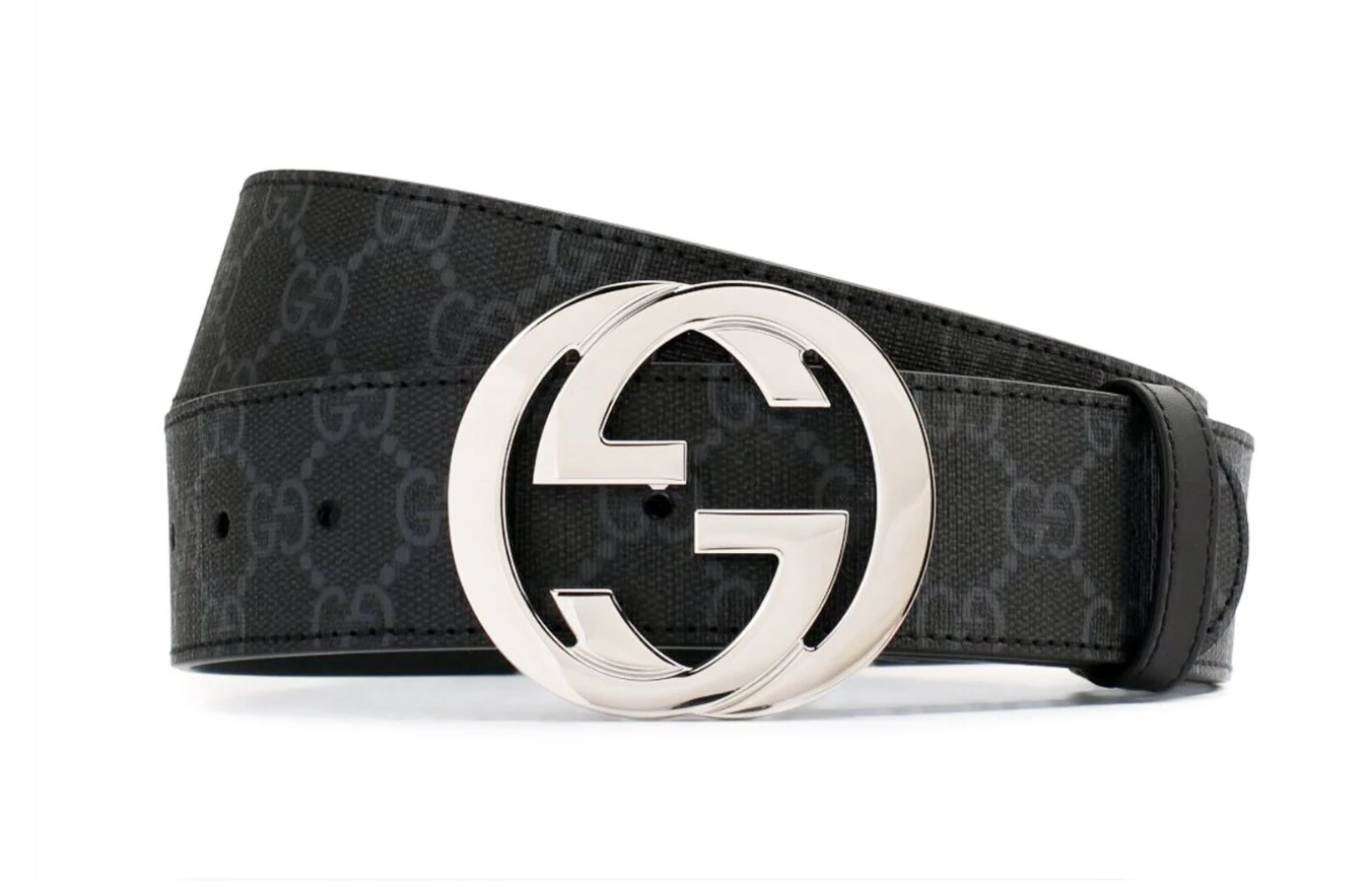 Gucci GG Supreme Belt with G-Buckle Grey