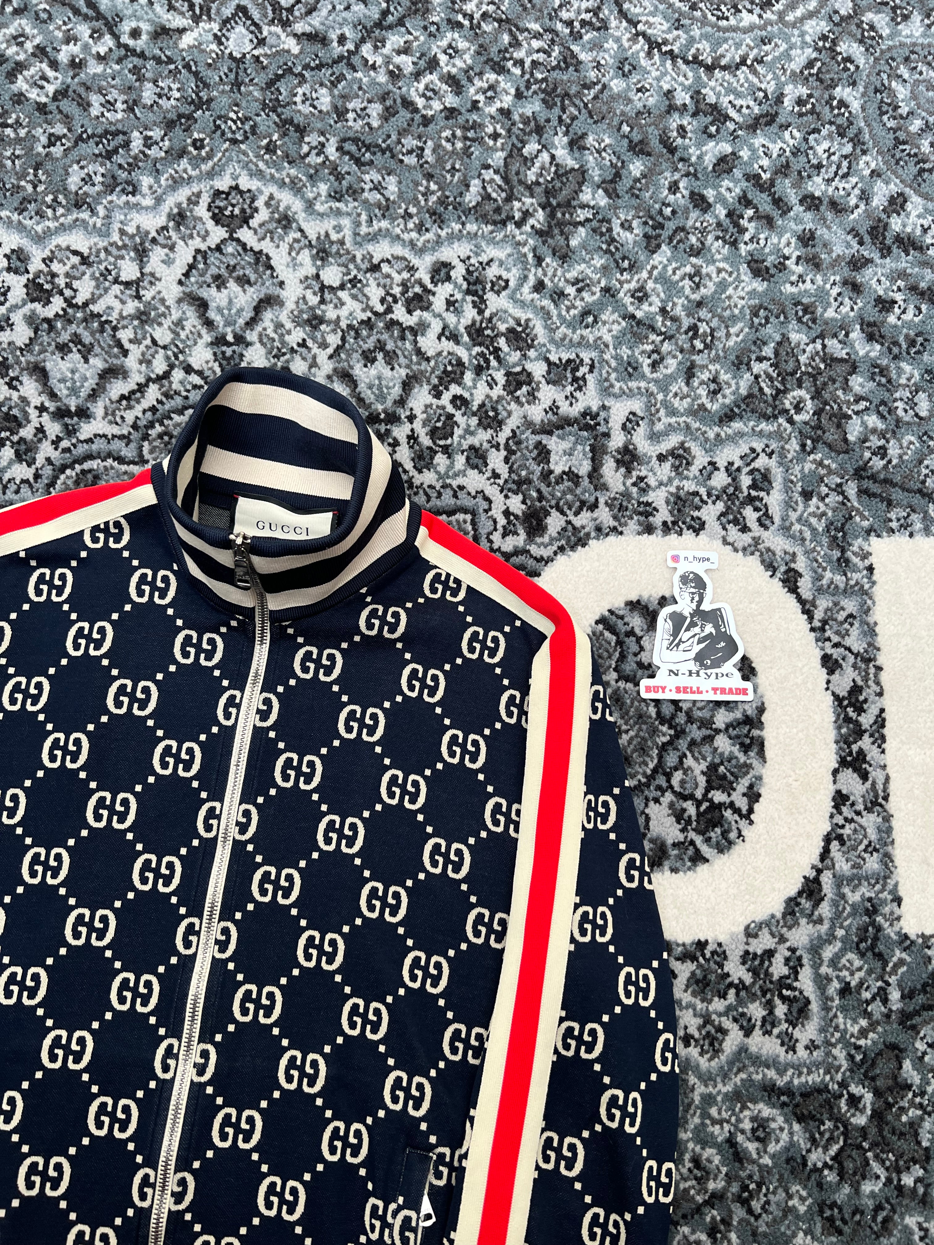 Gucci Jacquard Cotton Jacket Navy - Image 2