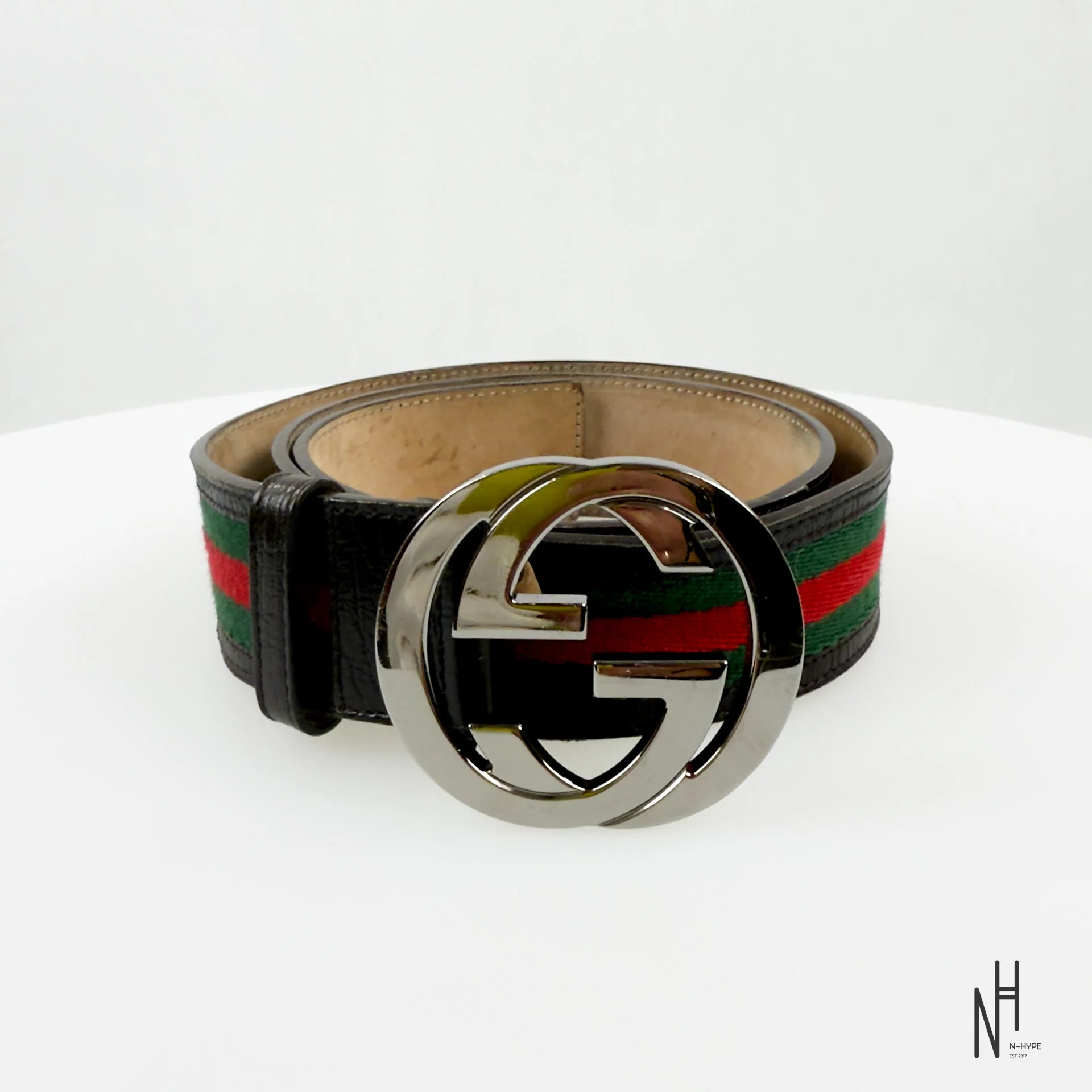 Gucci Web Material Belt Brown