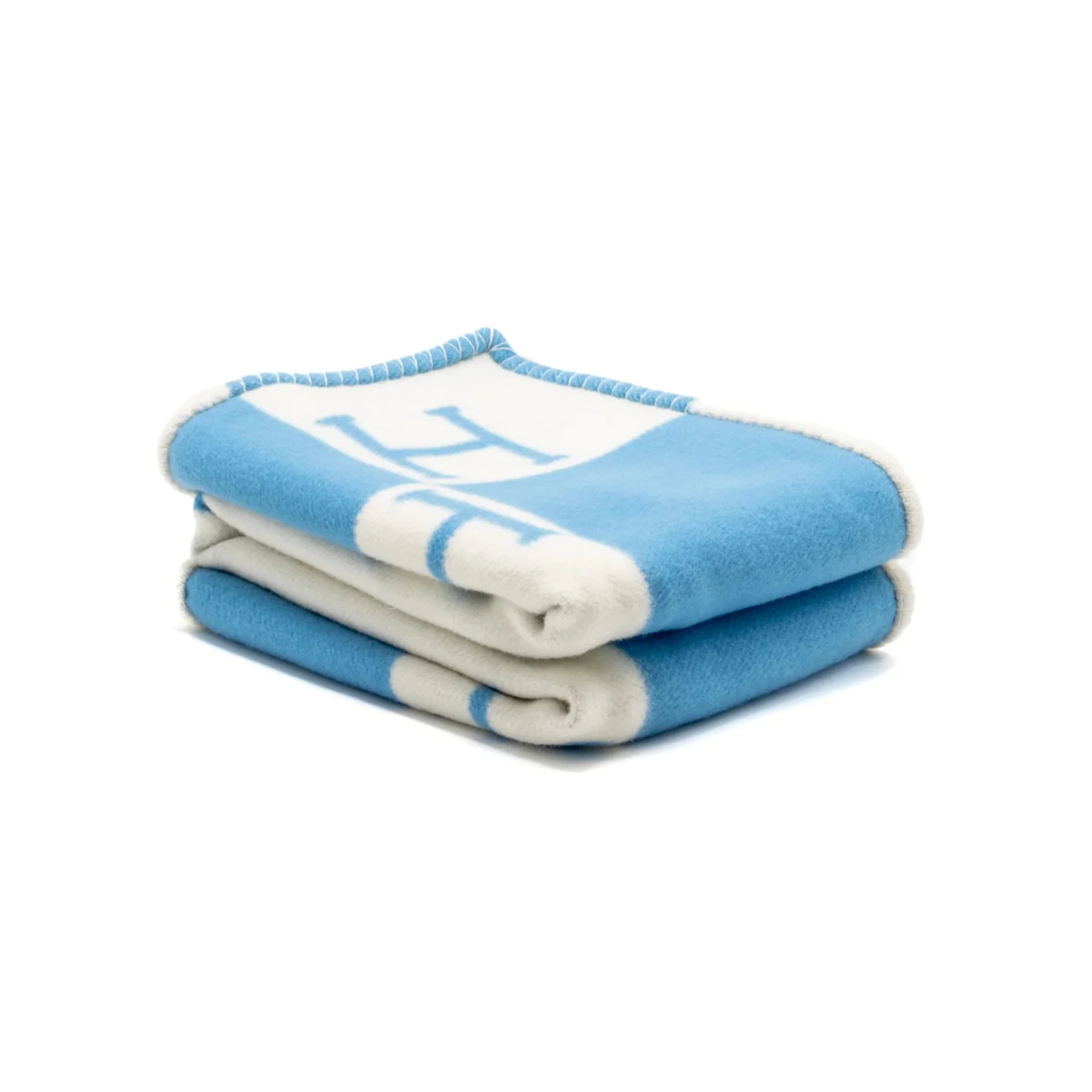 Hermes Avalon Baby Blanket Bleu Genievre Blanc
