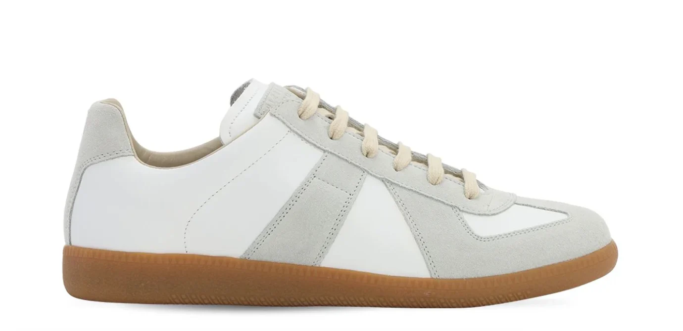 Maison Margiela Replica Leather & Suede Low Top Sneakers